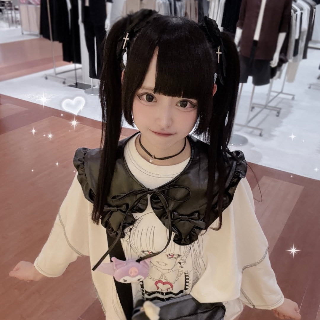 《mine》レザーリボンつけ襟