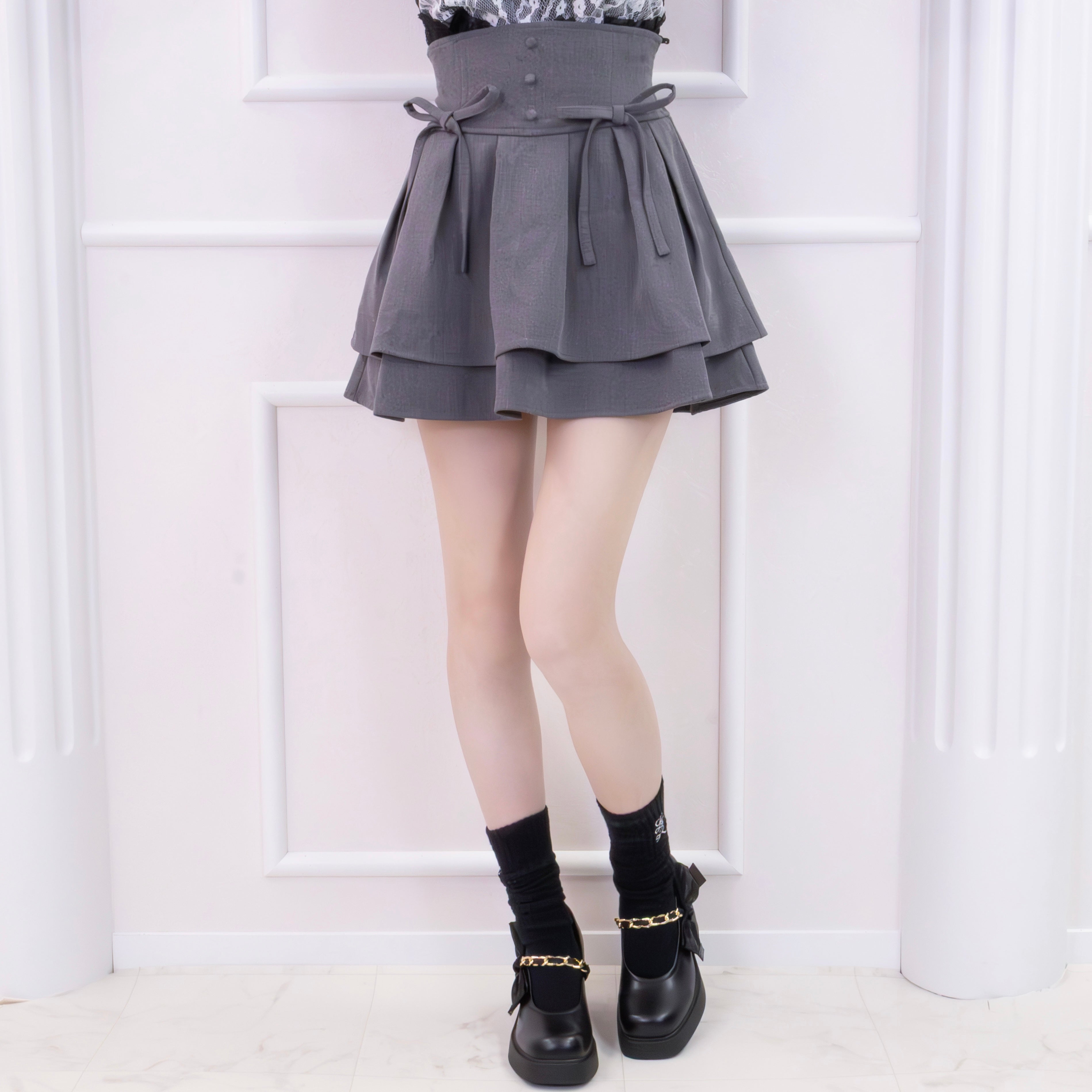 《LAFARY》サイドリボンスカート