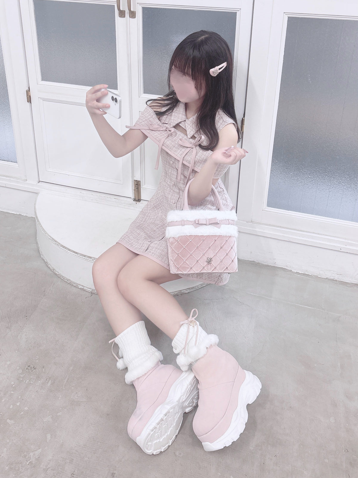《LAFARY closet》サテンハートヘアピン