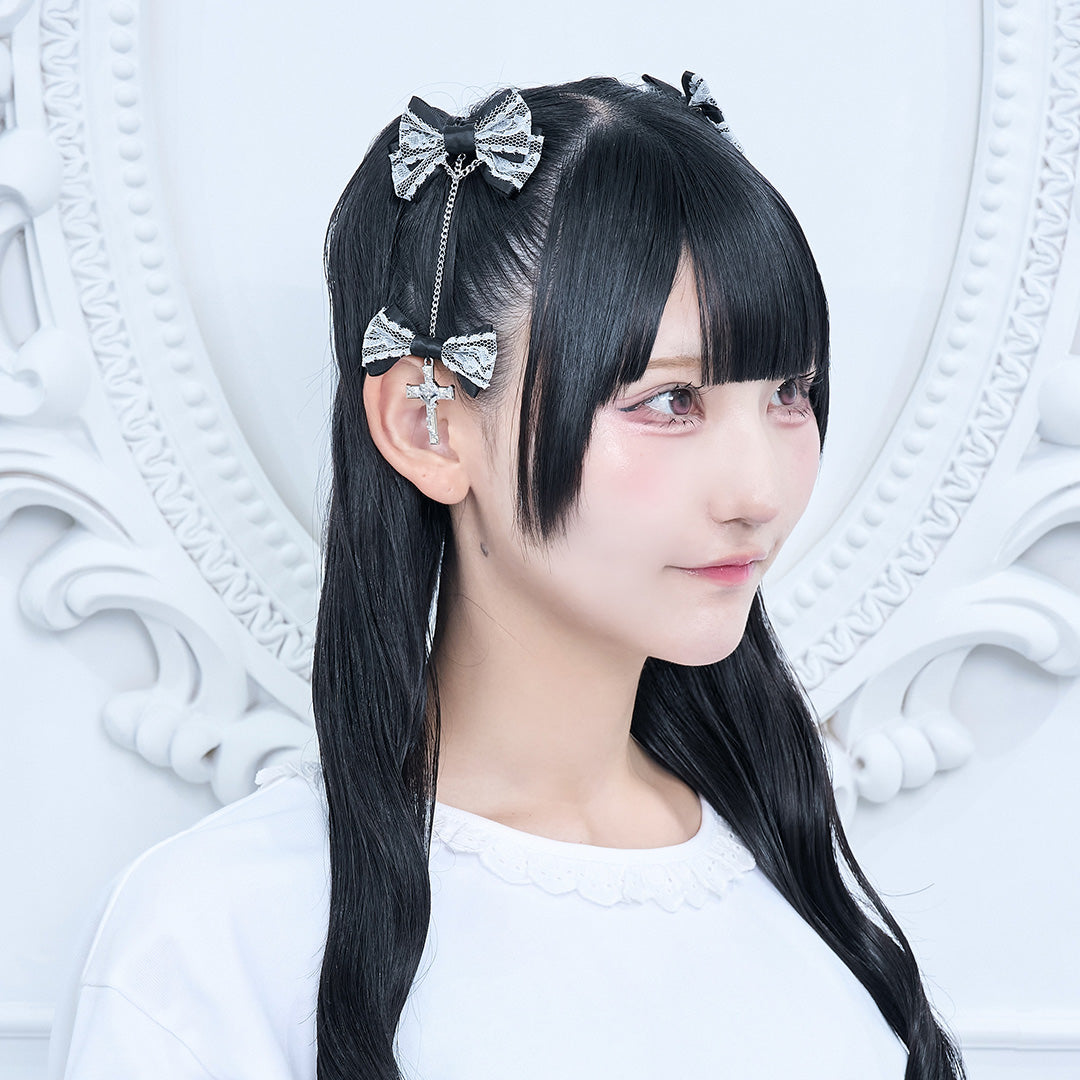 《mine》ロッククロスチャーム2連リボン