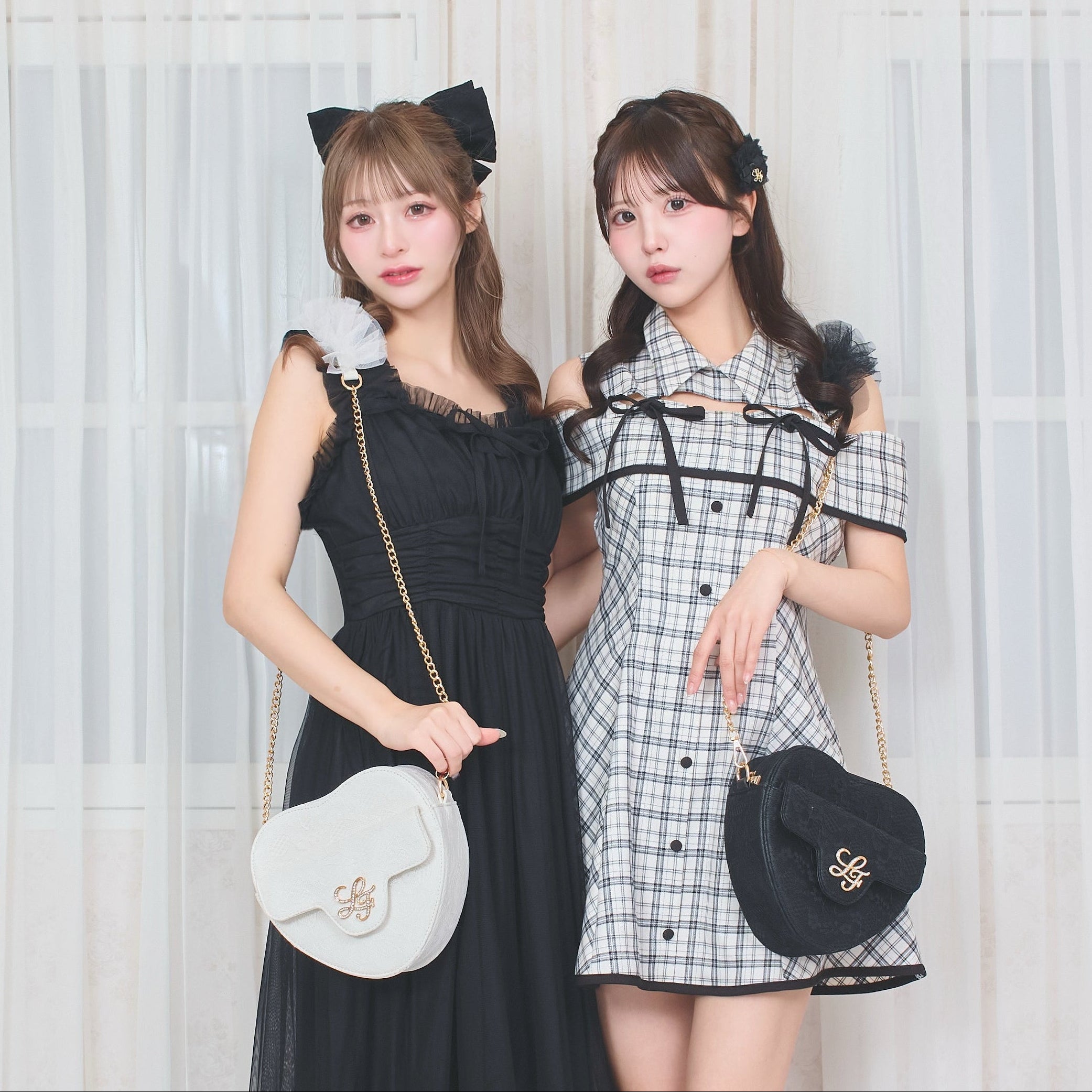 《LAFARY closet》チュールレースハートバッグ