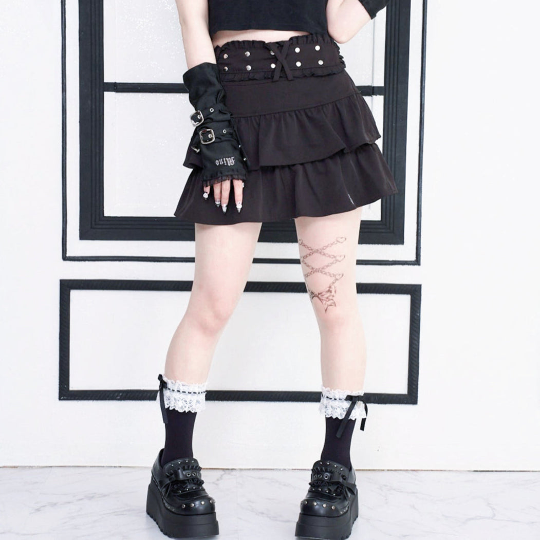 《mine》チェーン編み上げタトゥーストッキング