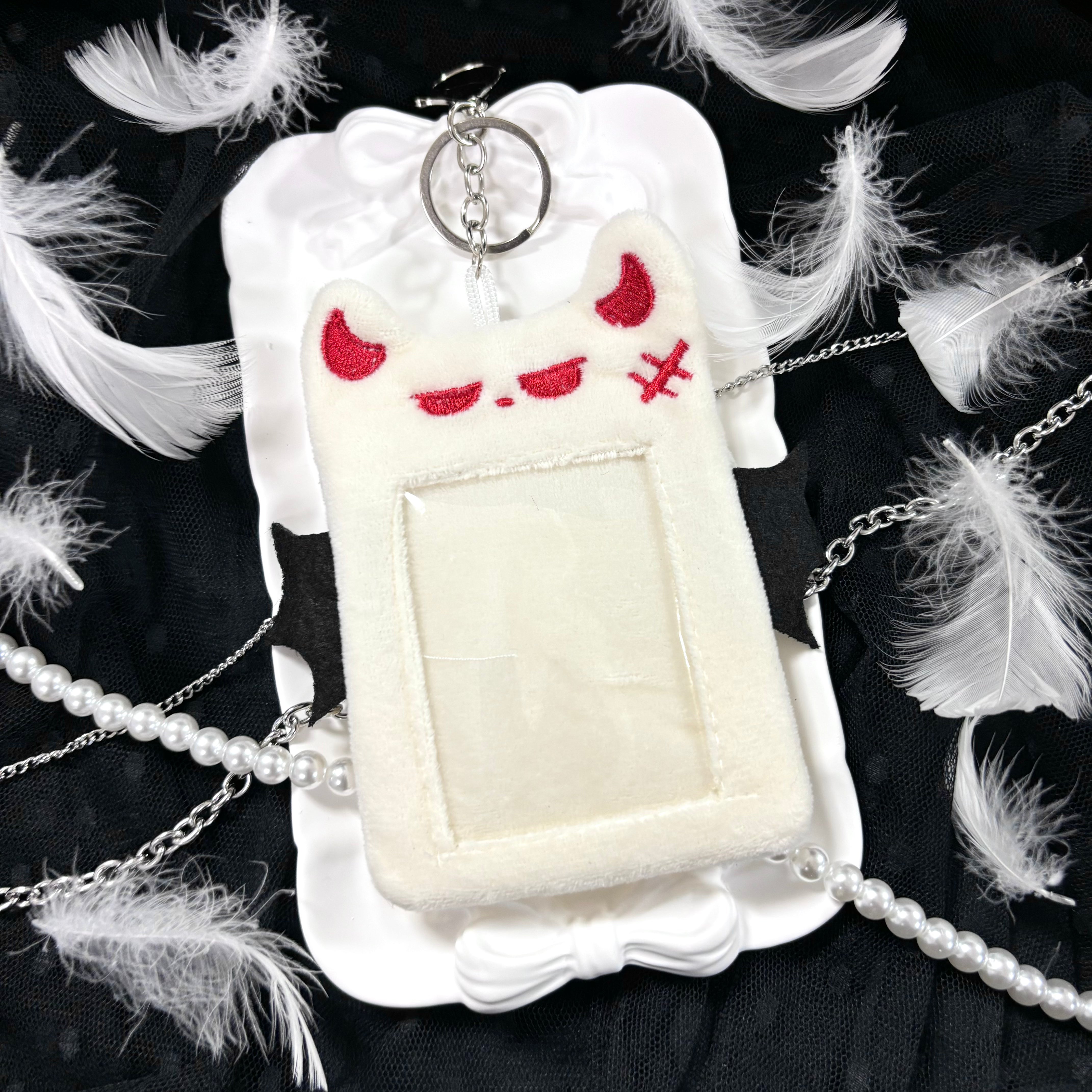 もこもこチェキケース (悪魔-ホワイト)