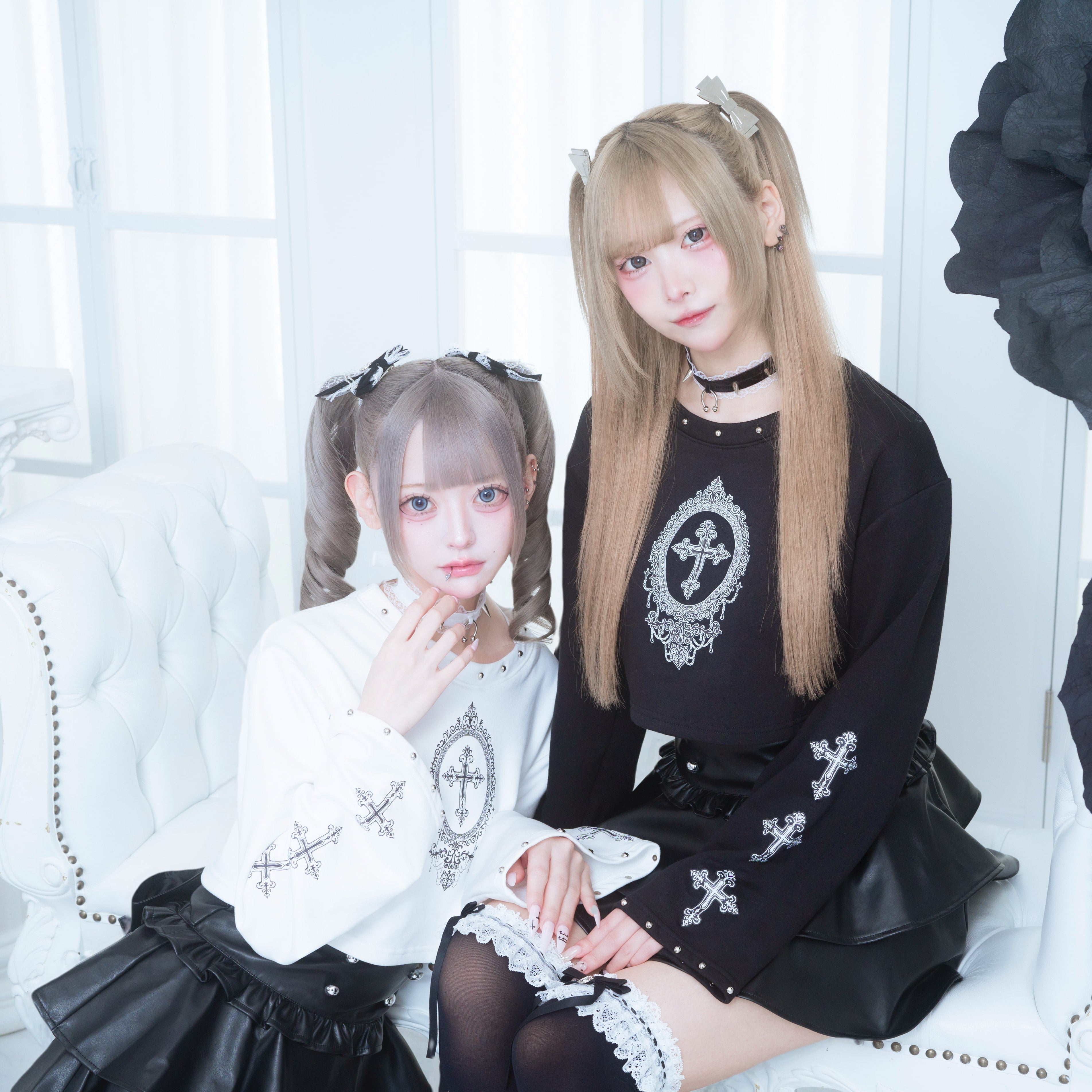 《mine》クロスミニ丈トレーナー