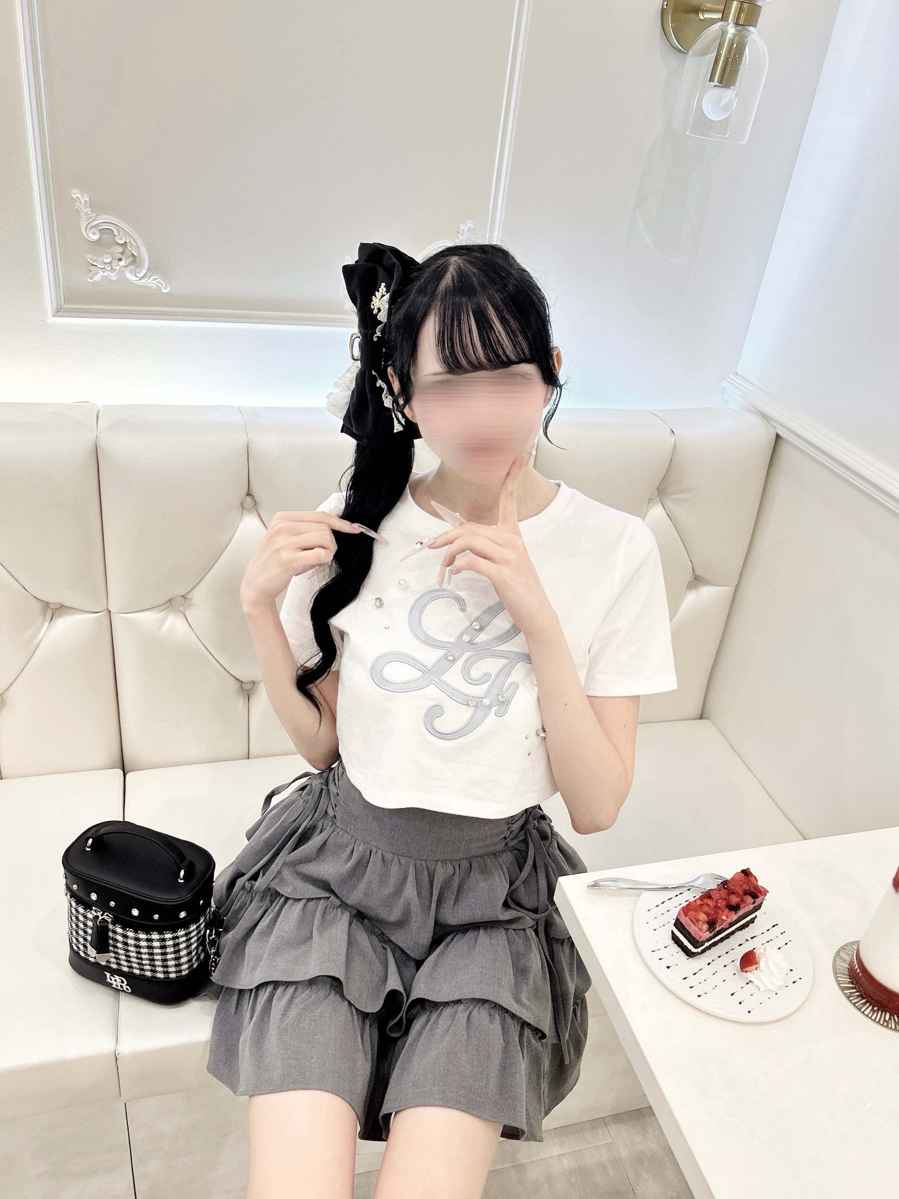 《LAFARY closet》コットンレースリボンバンスクリップ