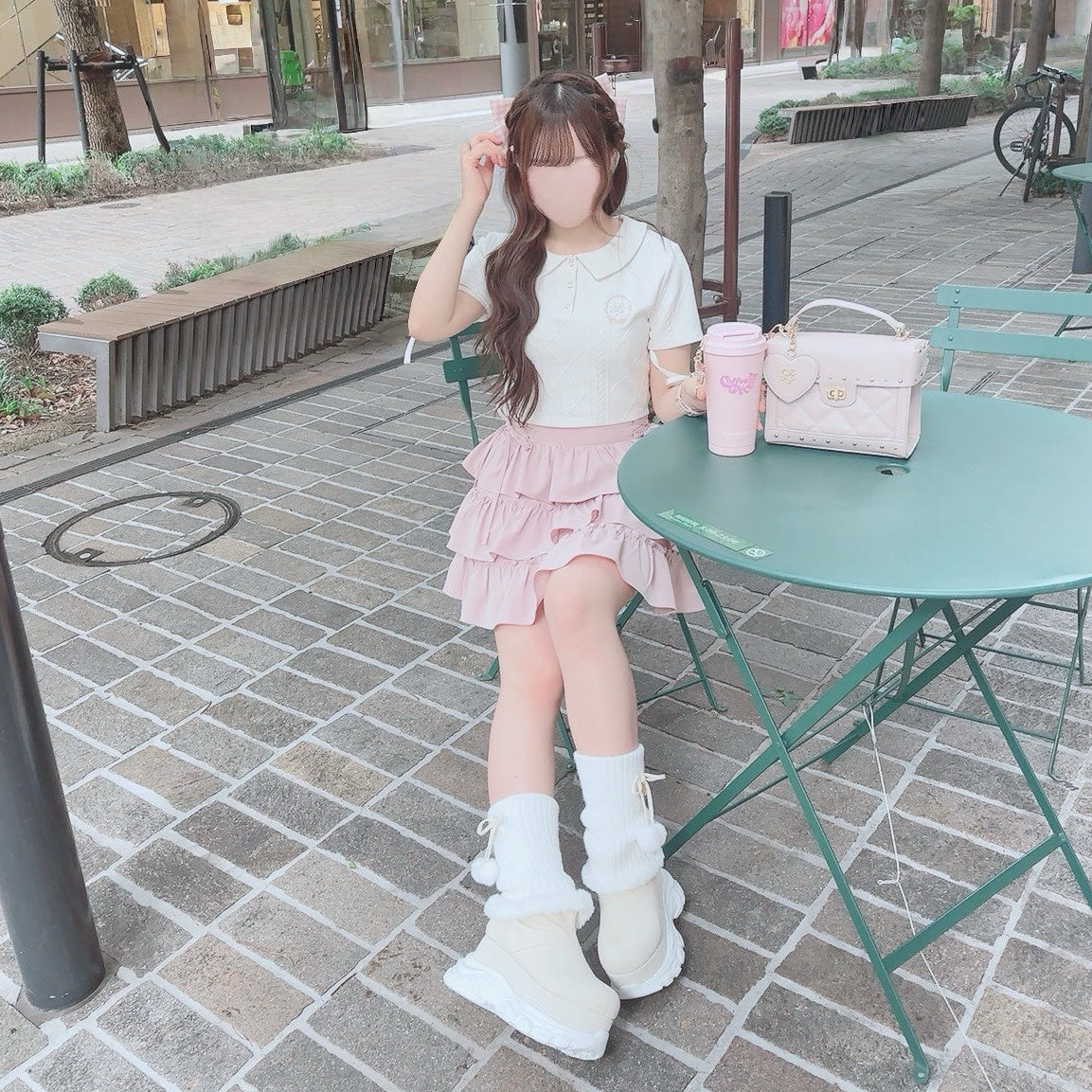 《LAFARY closet》ルーズニット厚底ブーツ