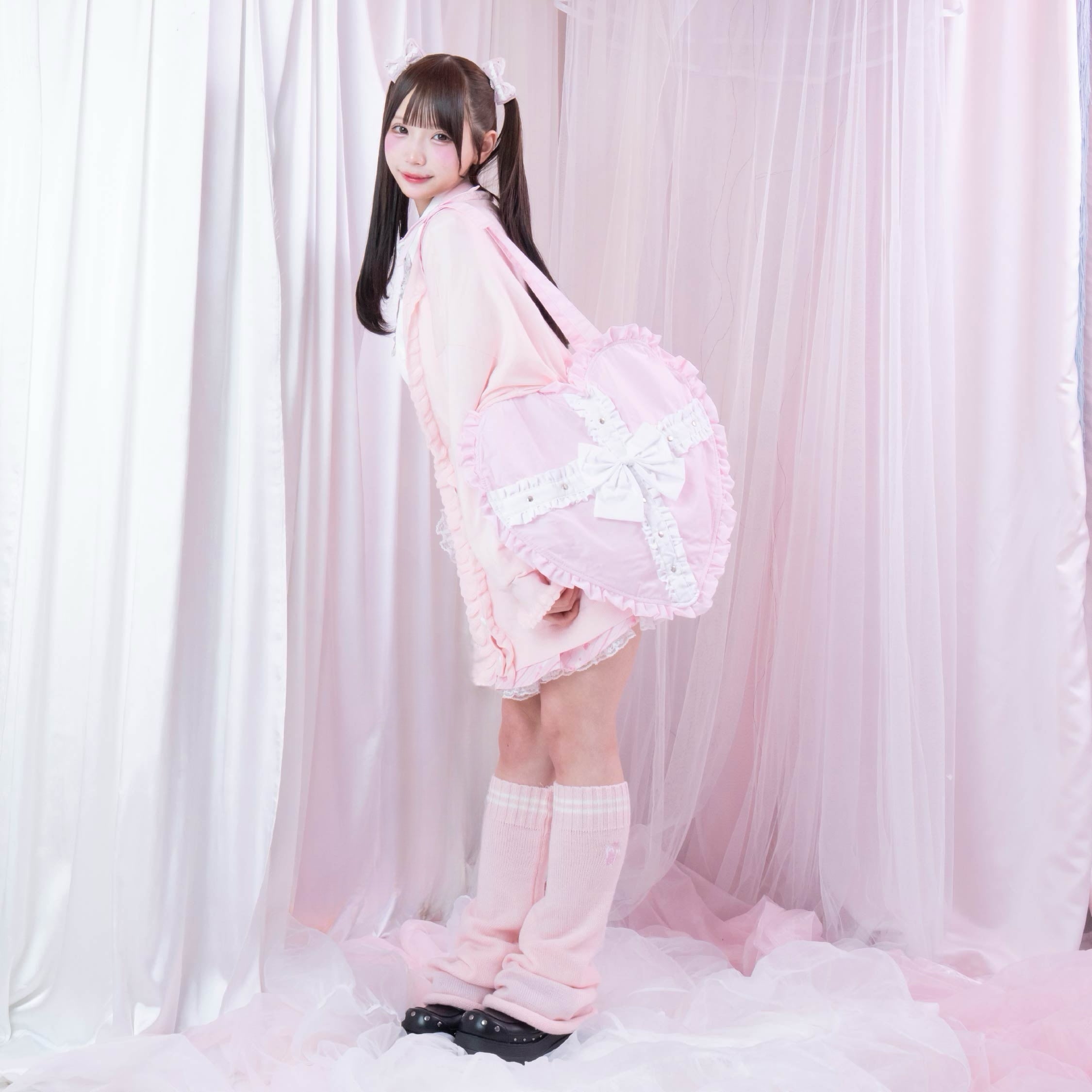 《ビビちゃん×mine》ハートクロストートバッグ