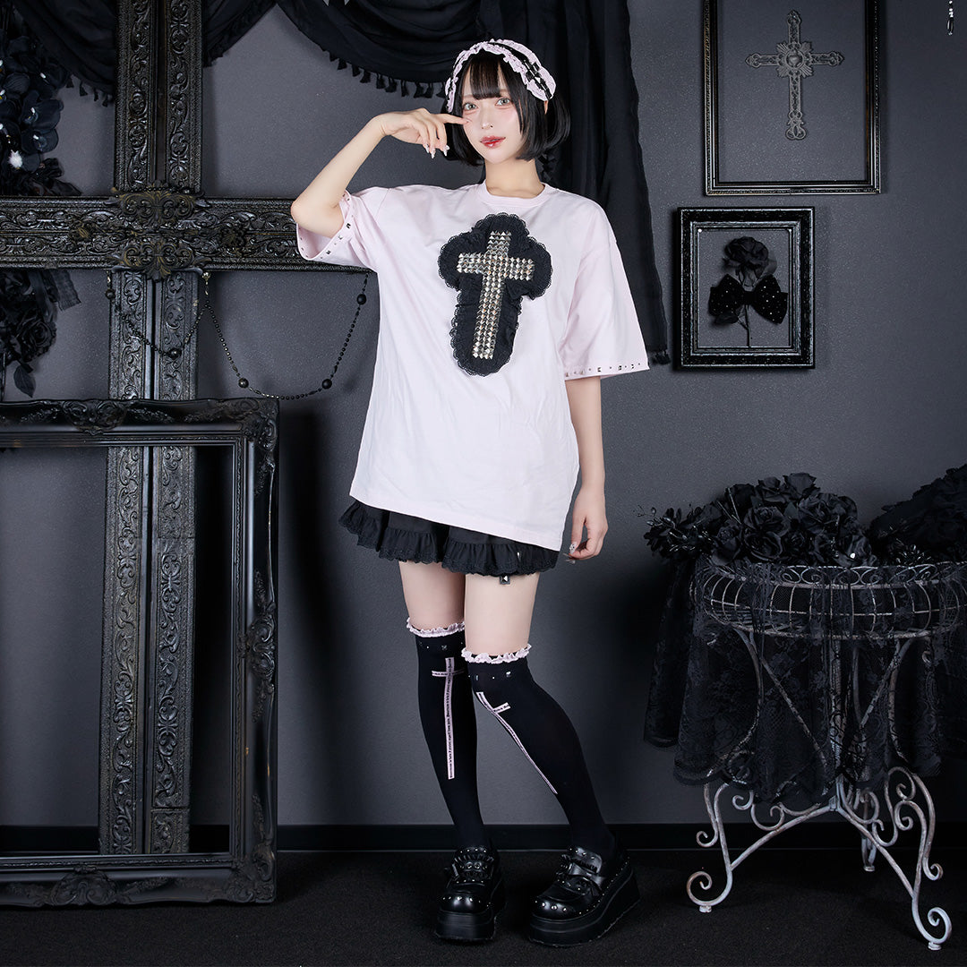 《mine》スタッズクロスTシャツ