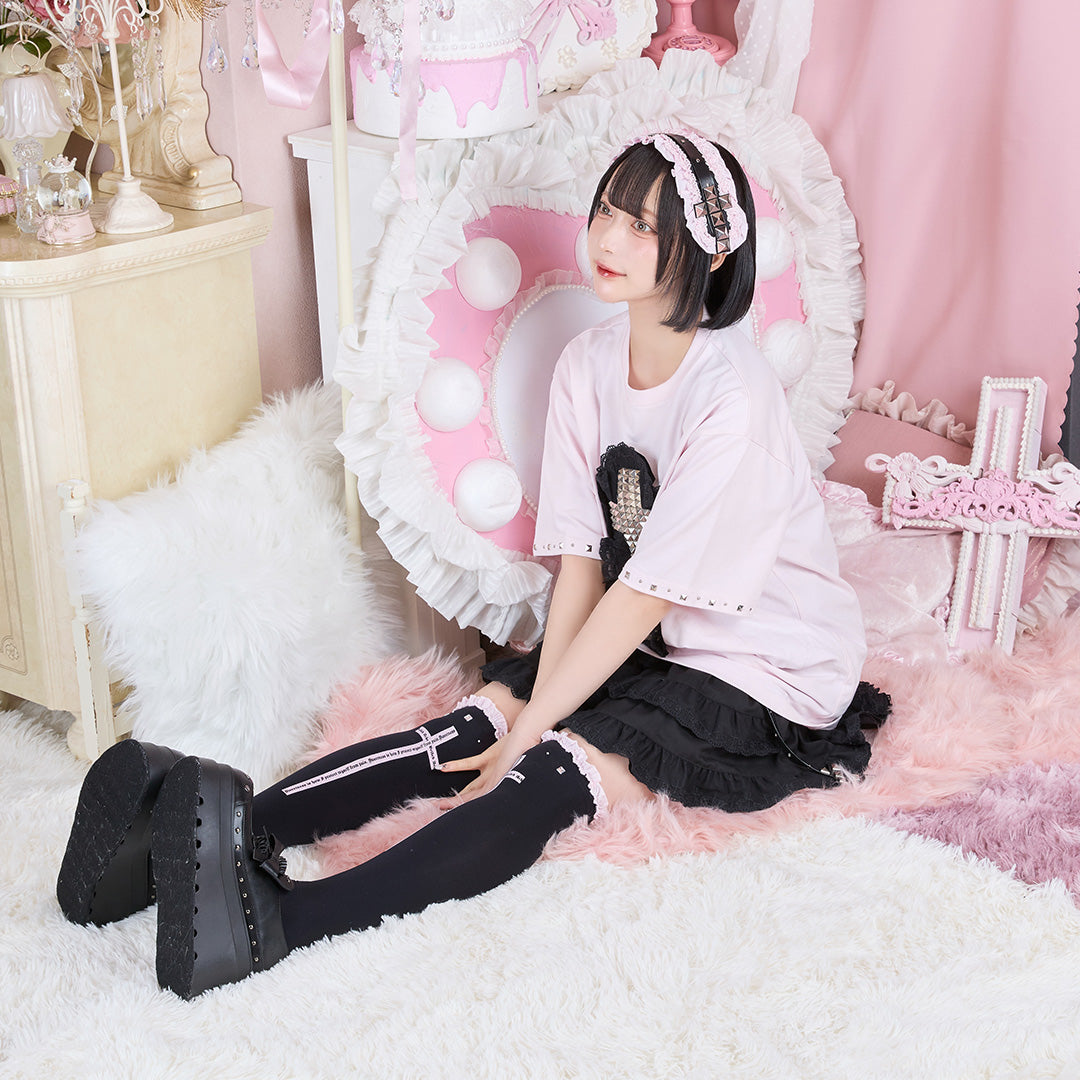 《mine》スタッズクロスTシャツ