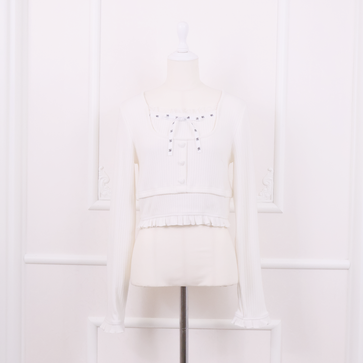 《LAFARY closet》ロゴリボンレイヤードトップス