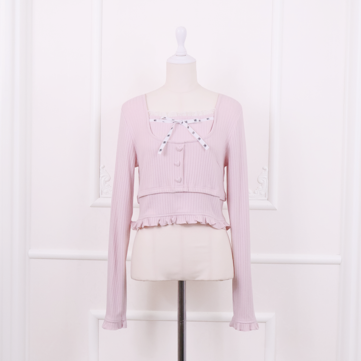 《LAFARY closet》ロゴリボンレイヤードトップス