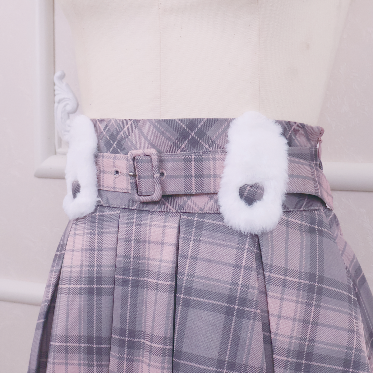 《LAFARY closet》ファーベルトループプリーツスカパン