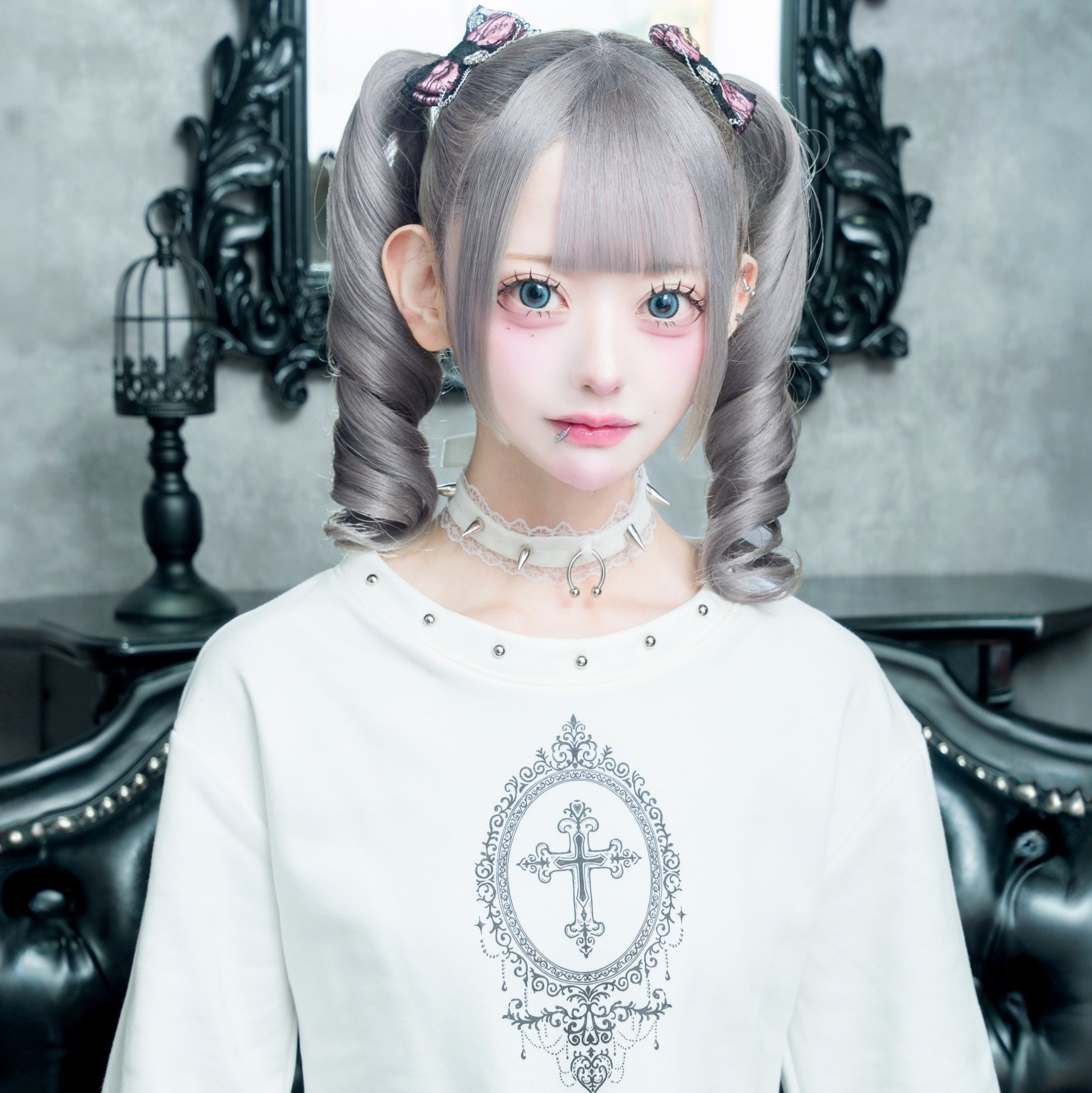 《mine》レースゴシックリボン