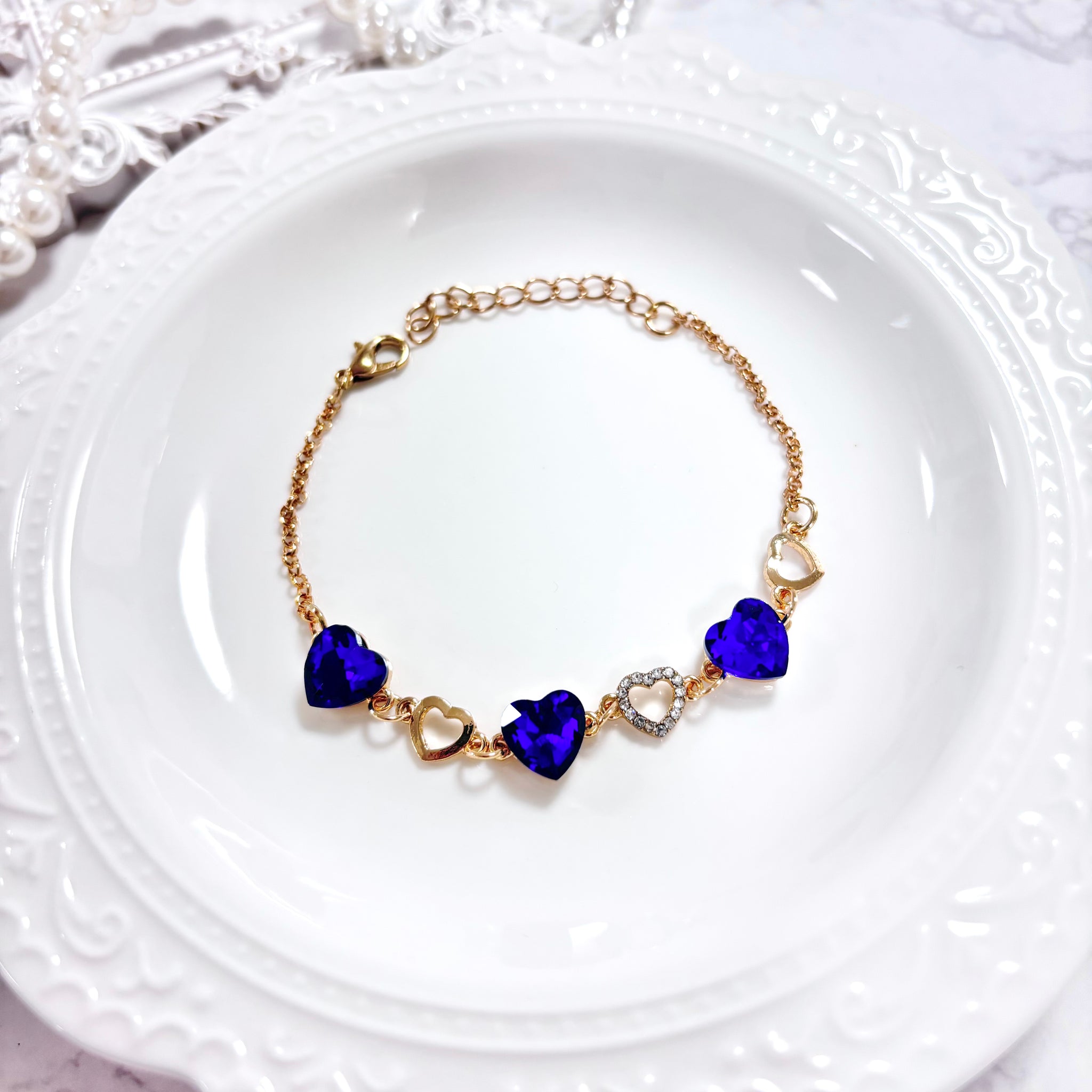 ジュエリーハートブレスレット(全3色) ー LafaryShop