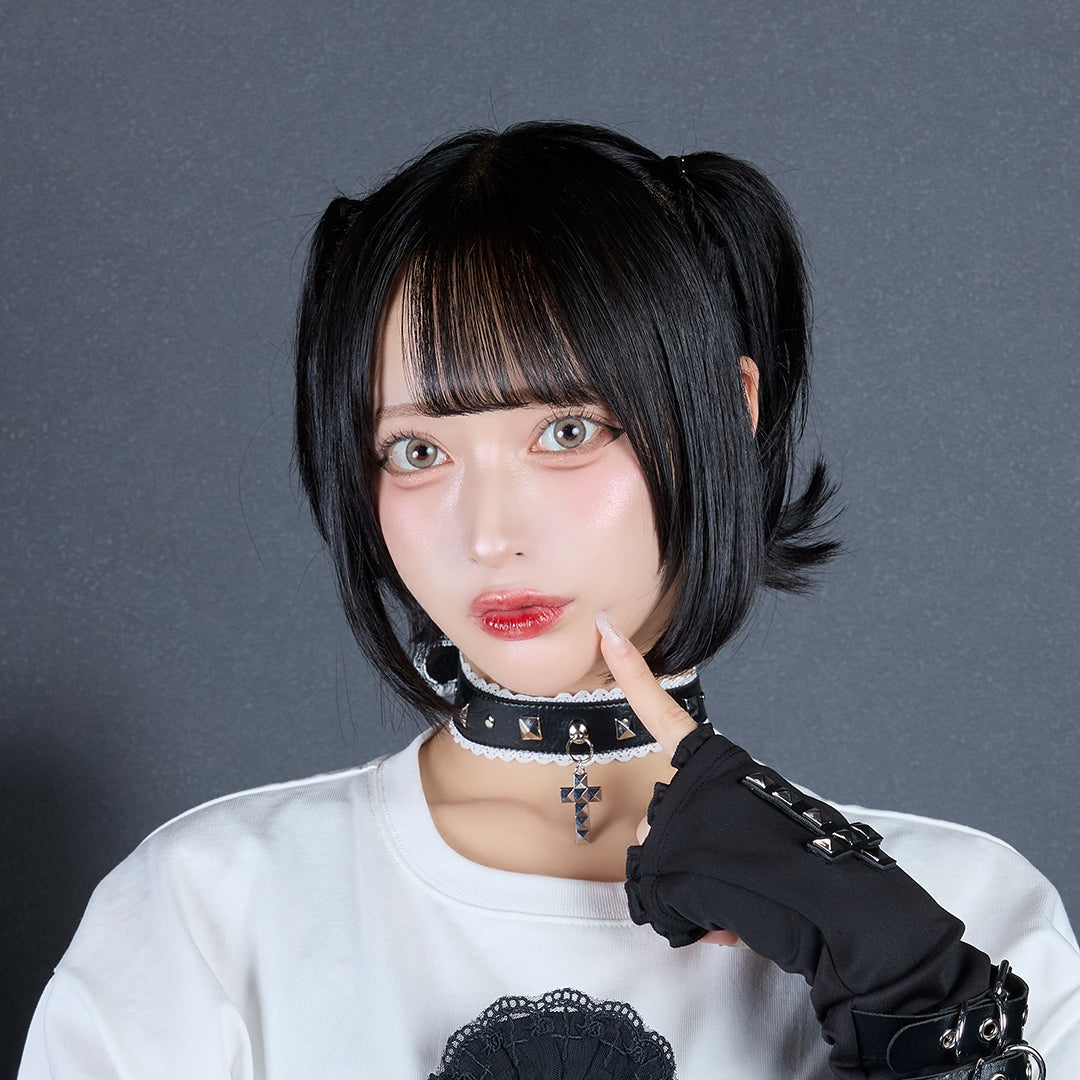 《mine》スタッズクロスレースチョーカー