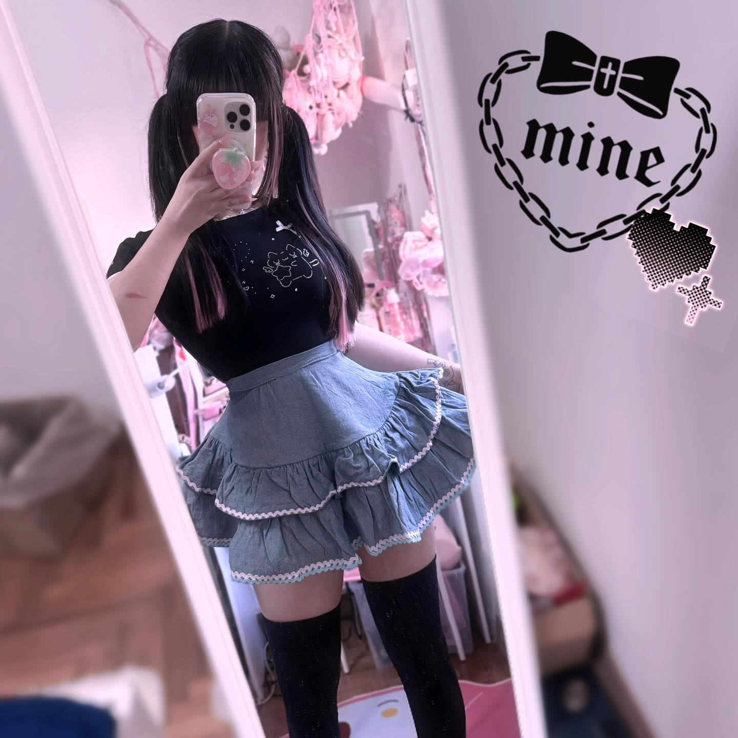 《mine》ロゴデニムスカート