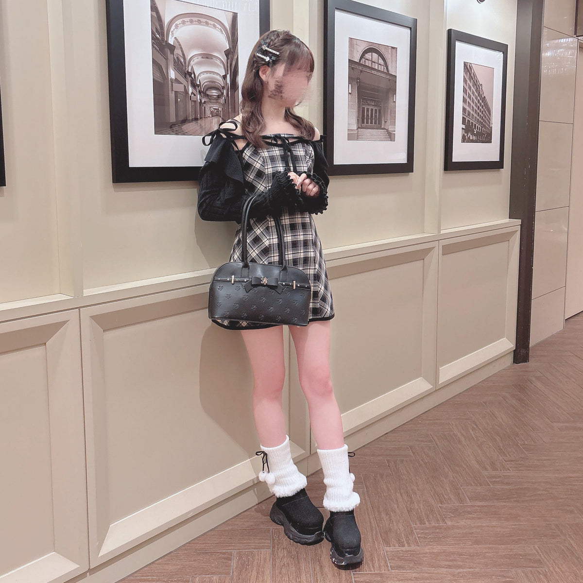 《LAFARY closet》ルーズニット厚底ブーツ