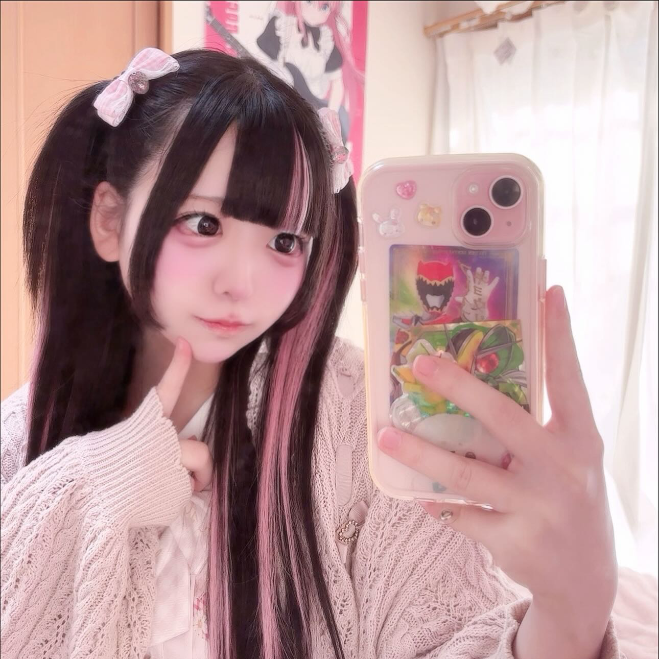 《mine》チェックいちごリボン