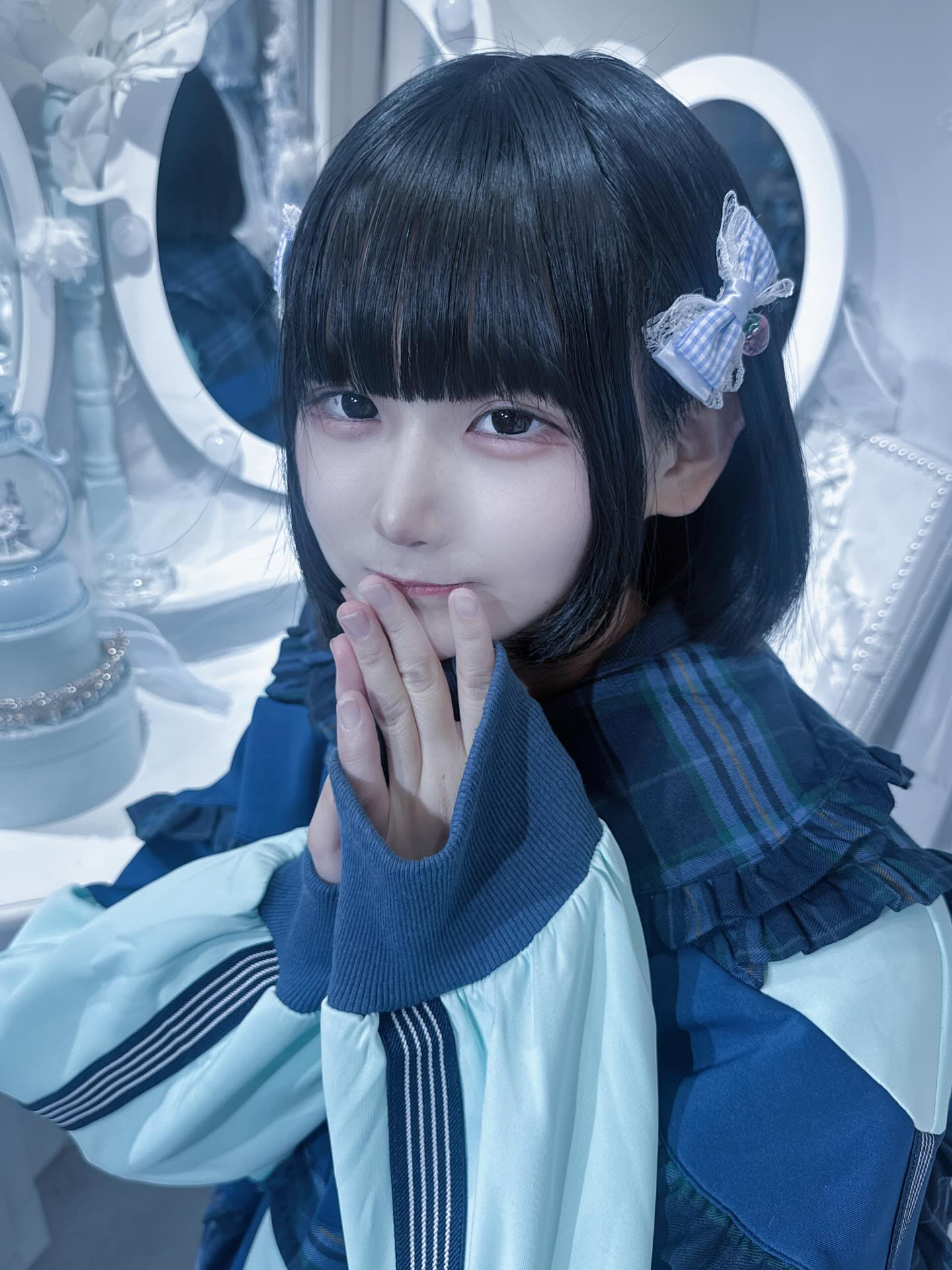 《mine》チェックいちごリボン