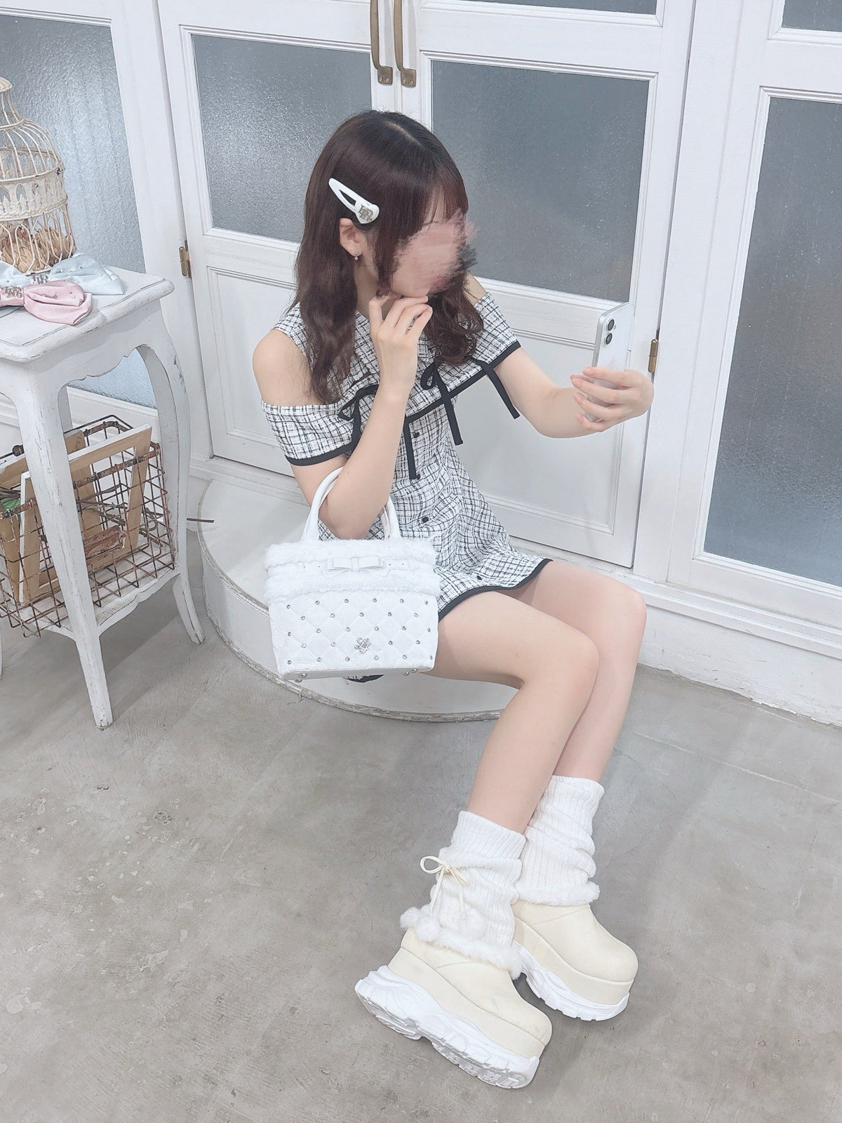 《LAFARY closet》ルーズニット厚底ブーツ