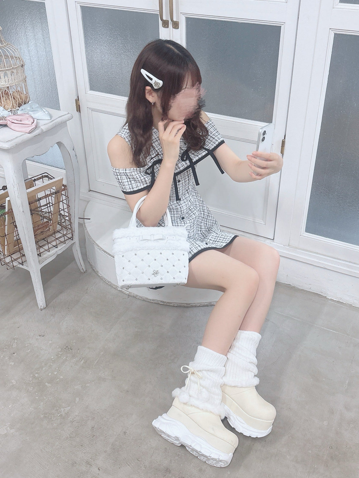 《LAFARY closet》サテンハートヘアピン