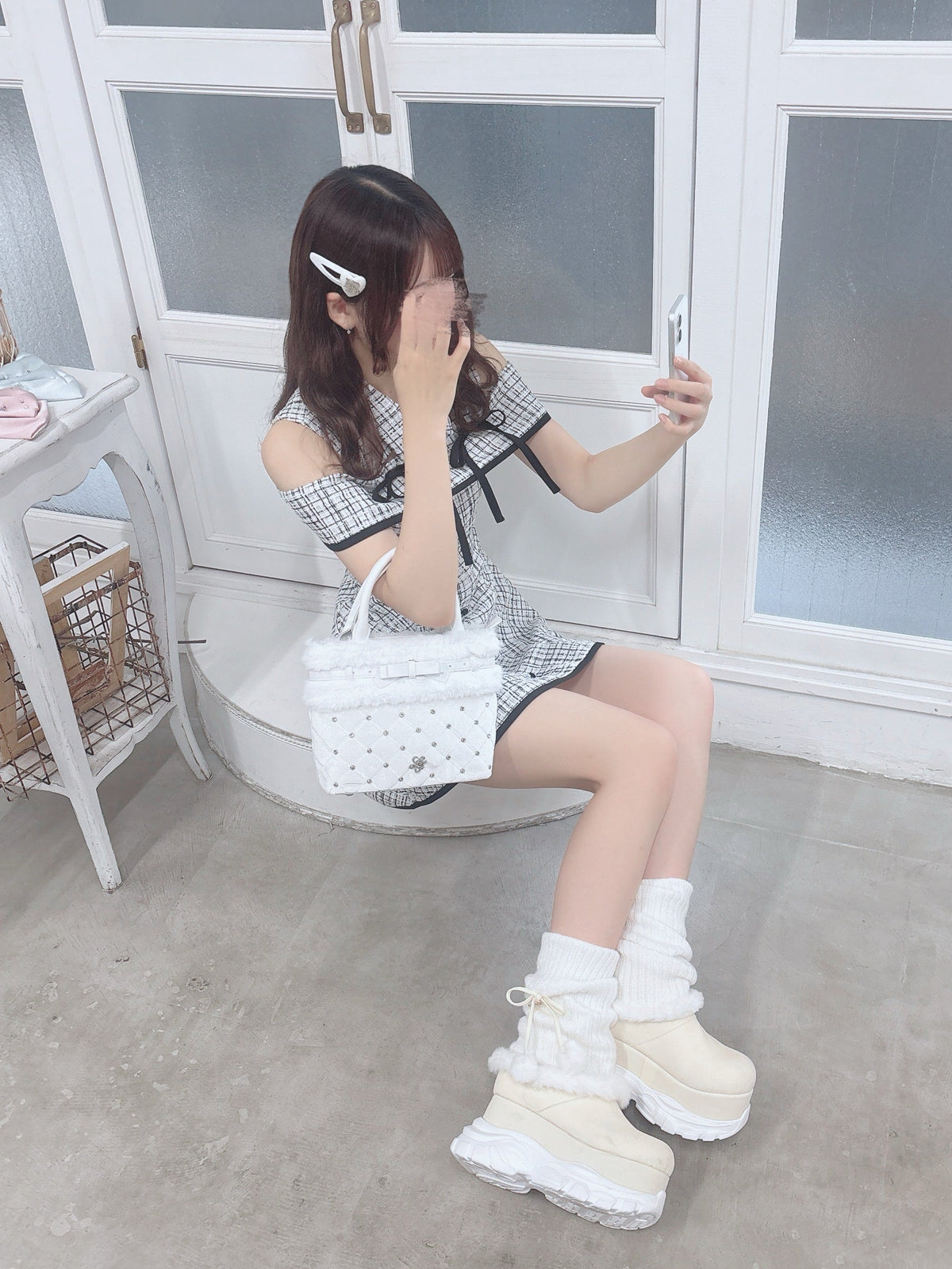 《LAFARY closet》ルーズニット厚底ブーツ