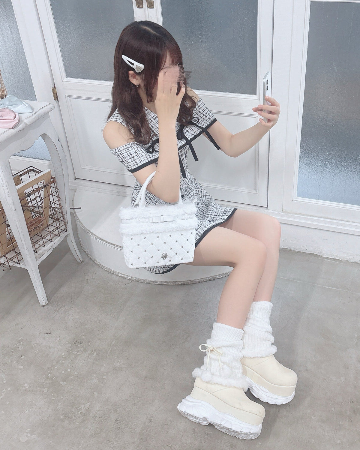 《LAFARY closet》サテンハートヘアピン