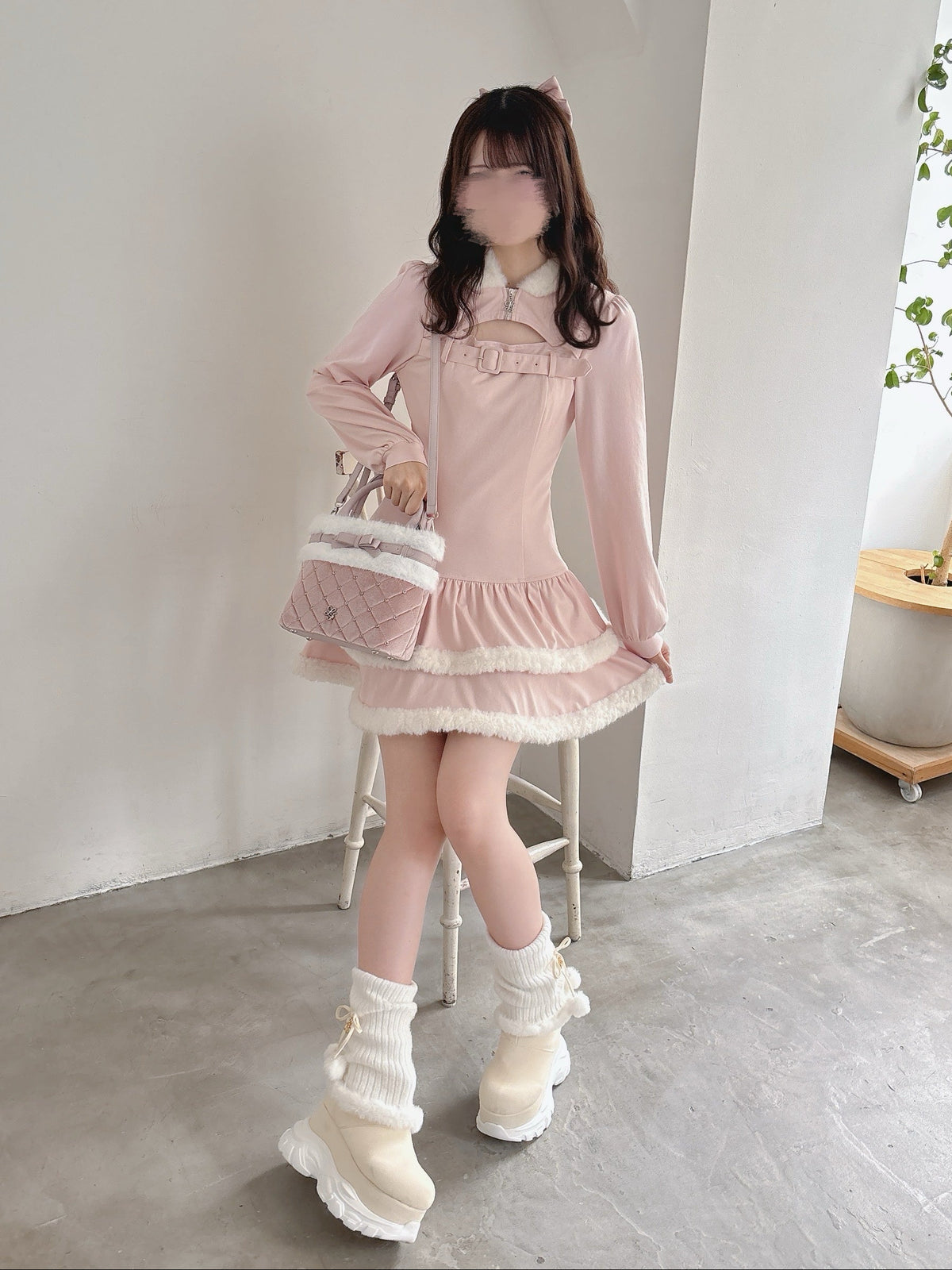 《LAFARY closet》ルーズニット厚底ブーツ