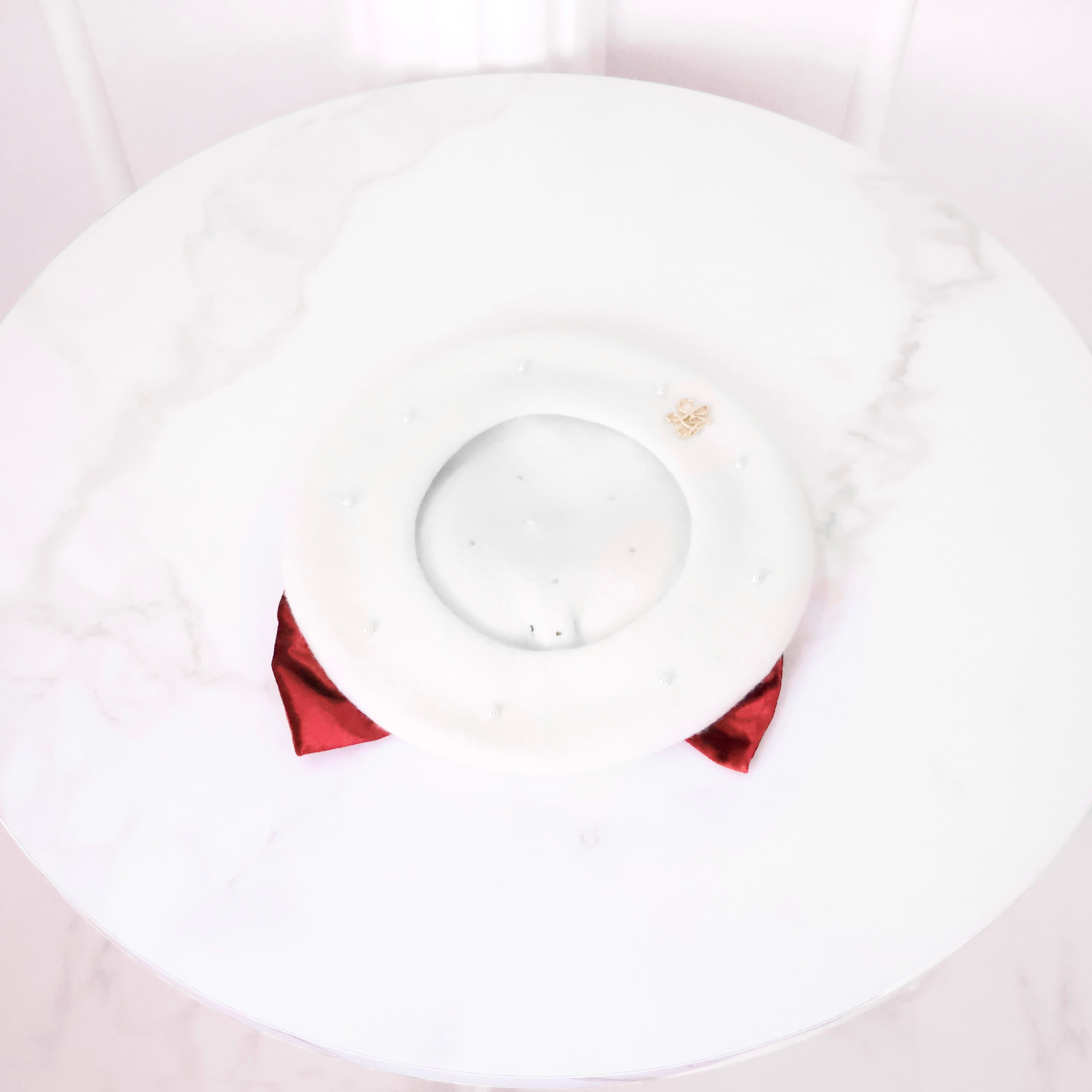 《LAFARY》ベロアリボンベレー帽