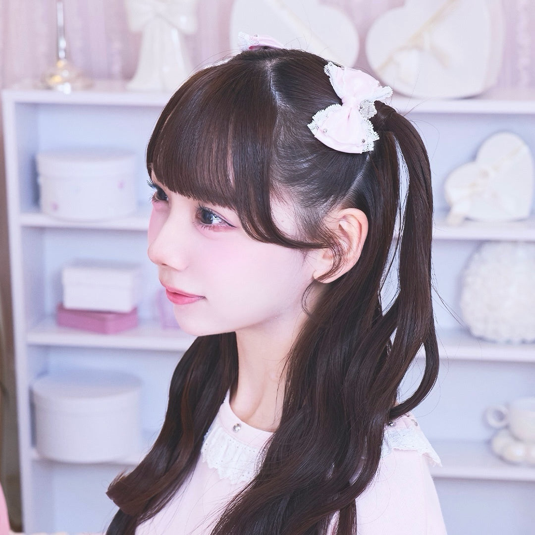 《mine》ドットレースフリルリボン