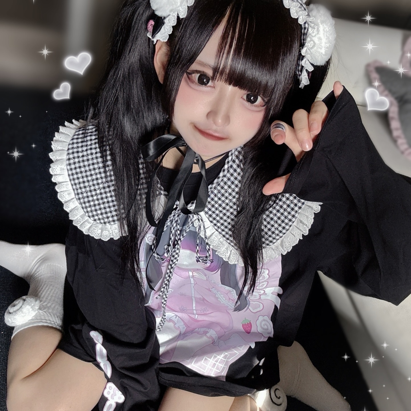 《mine》キルティングチェック付け襟