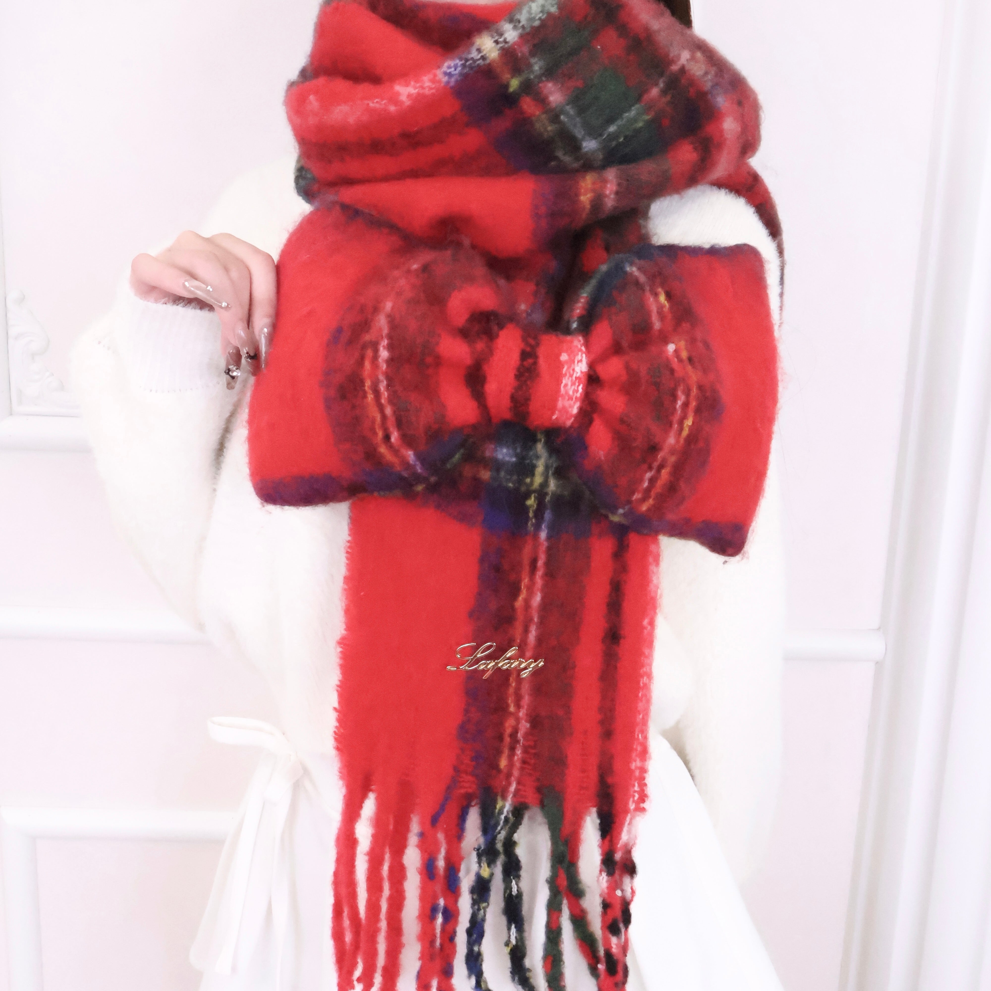 《LAFARY》ボリュームリボンマフラー