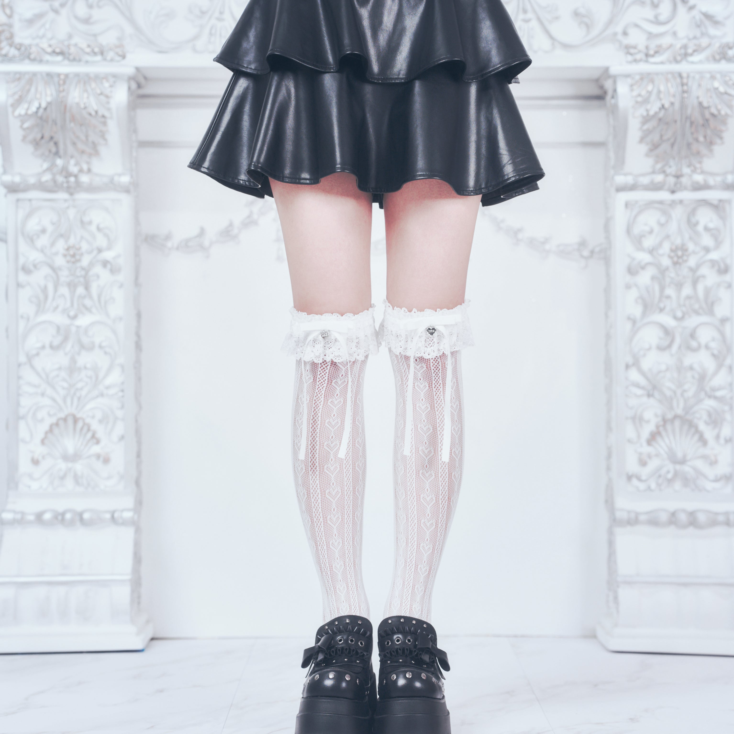 《mine》チャーム付きリボンハートソックス