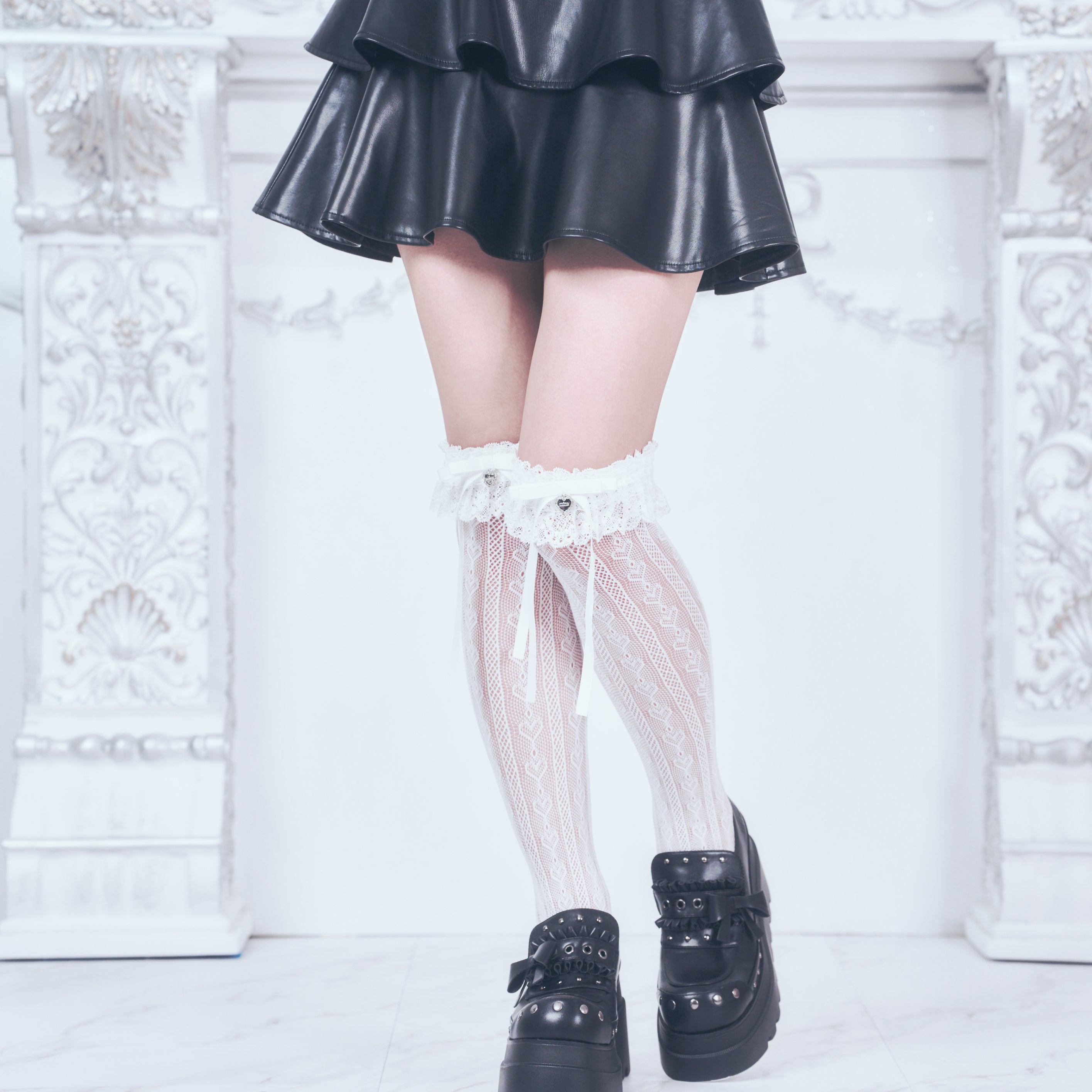 《mine》チャーム付きリボンハートソックス