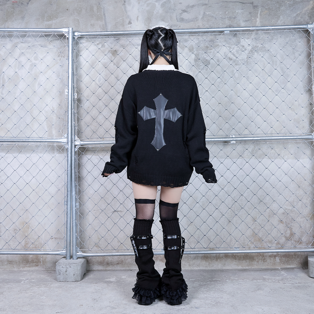 《mine》クロスダメージカーディガン