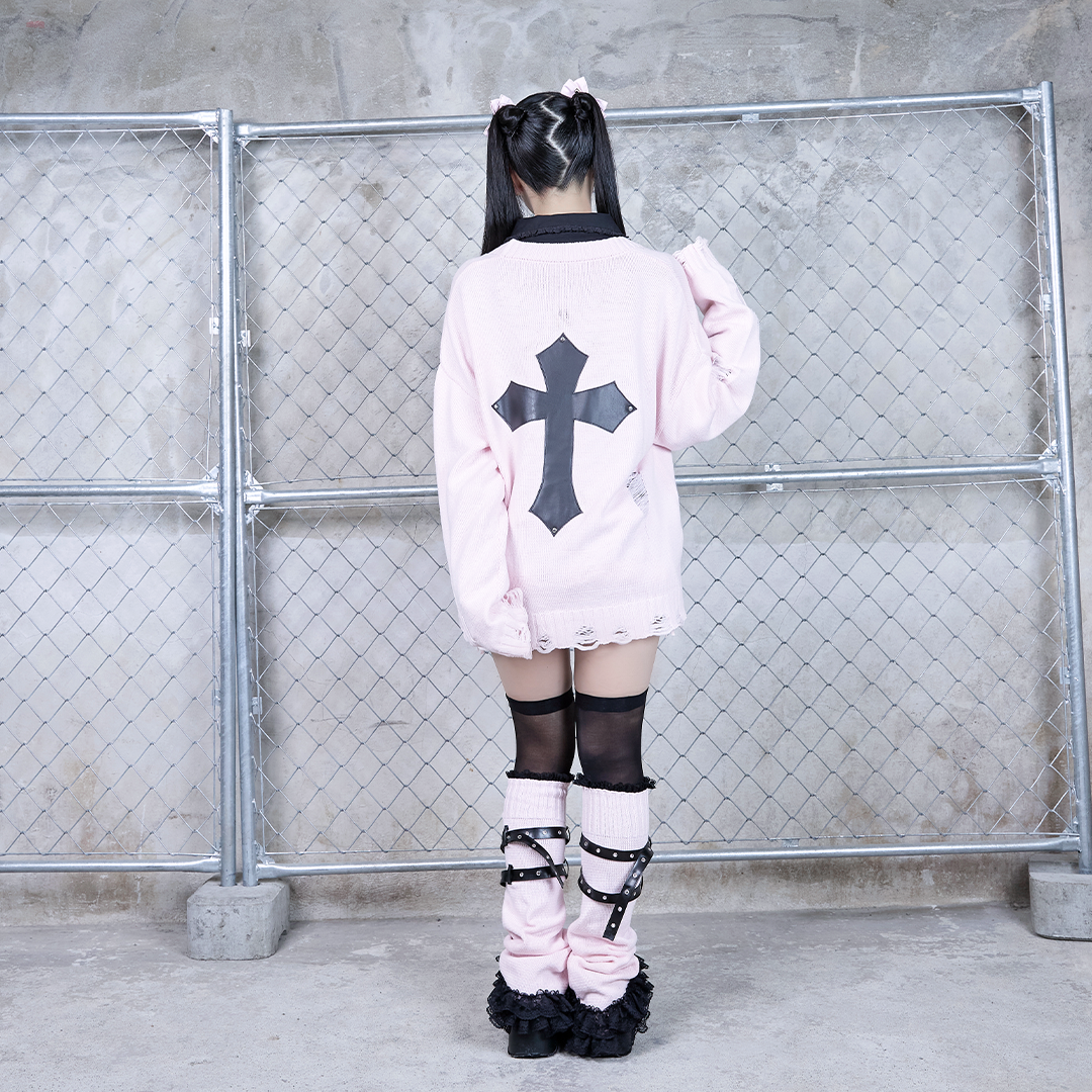 《mine》クロスダメージカーディガン