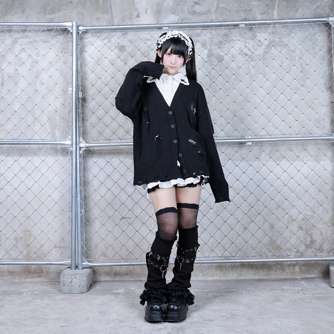 《mine》クロスダメージカーディガン