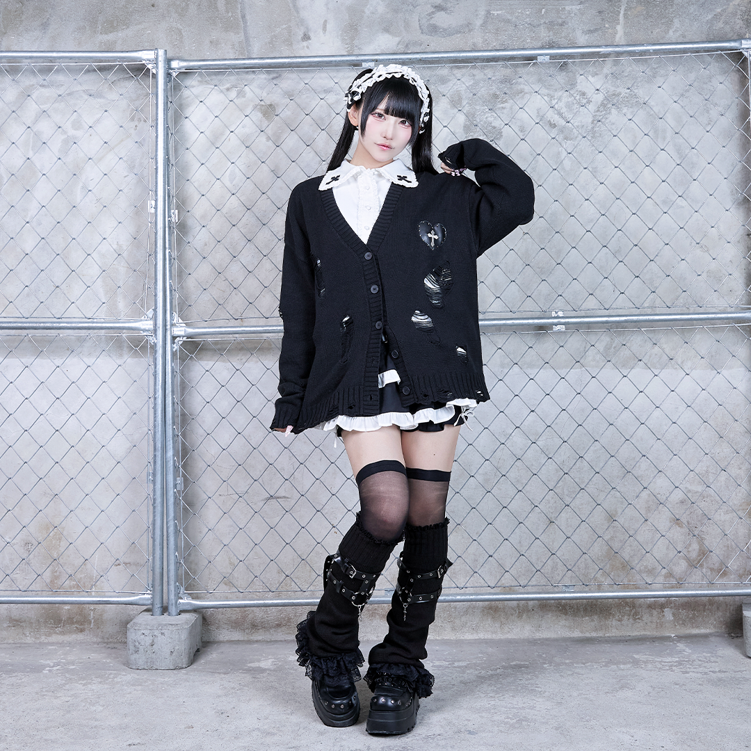《mine》クロスダメージカーディガン