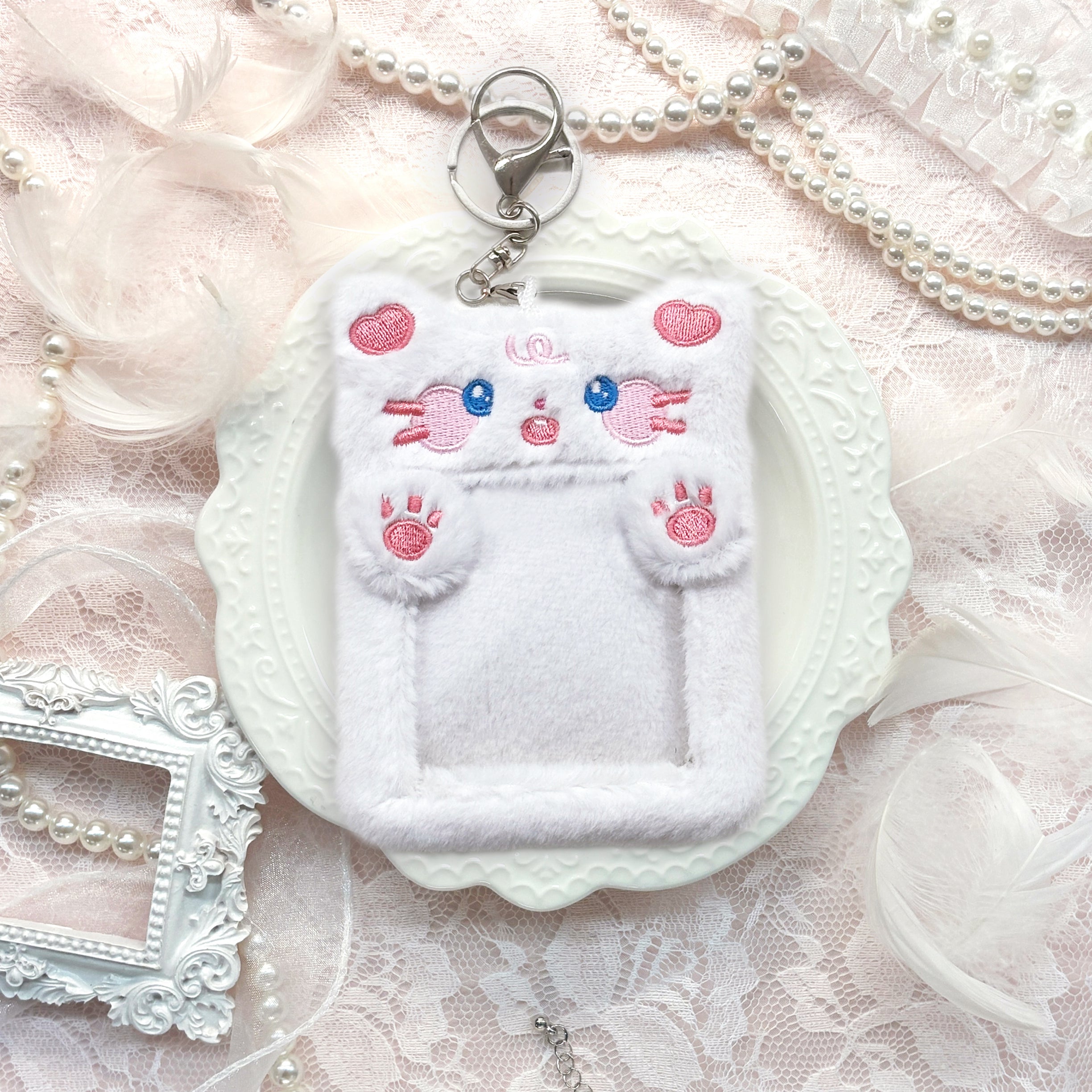 もこもこチェキケース (ハートねこ)
