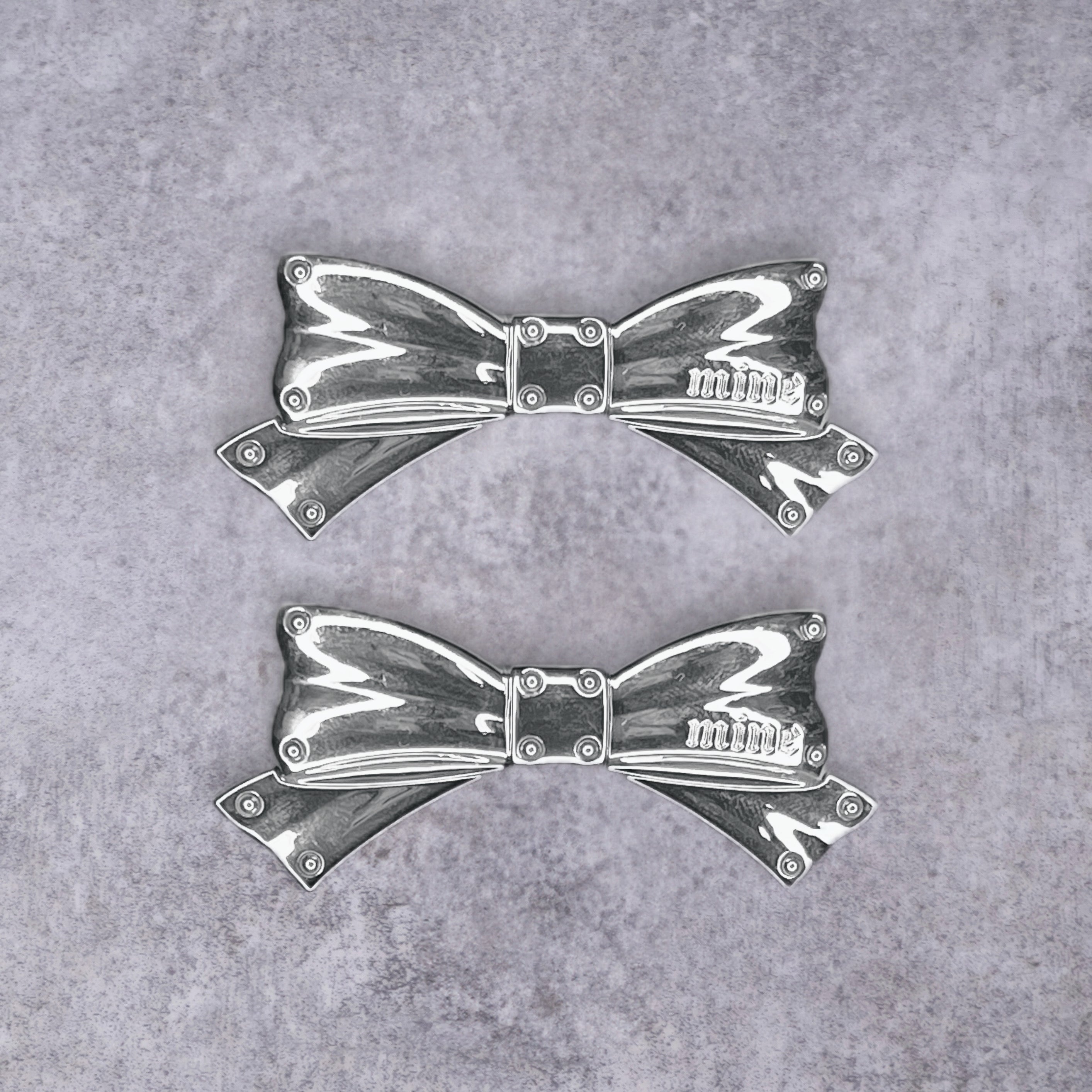 《mine》リボンスタッズシルバークリップ