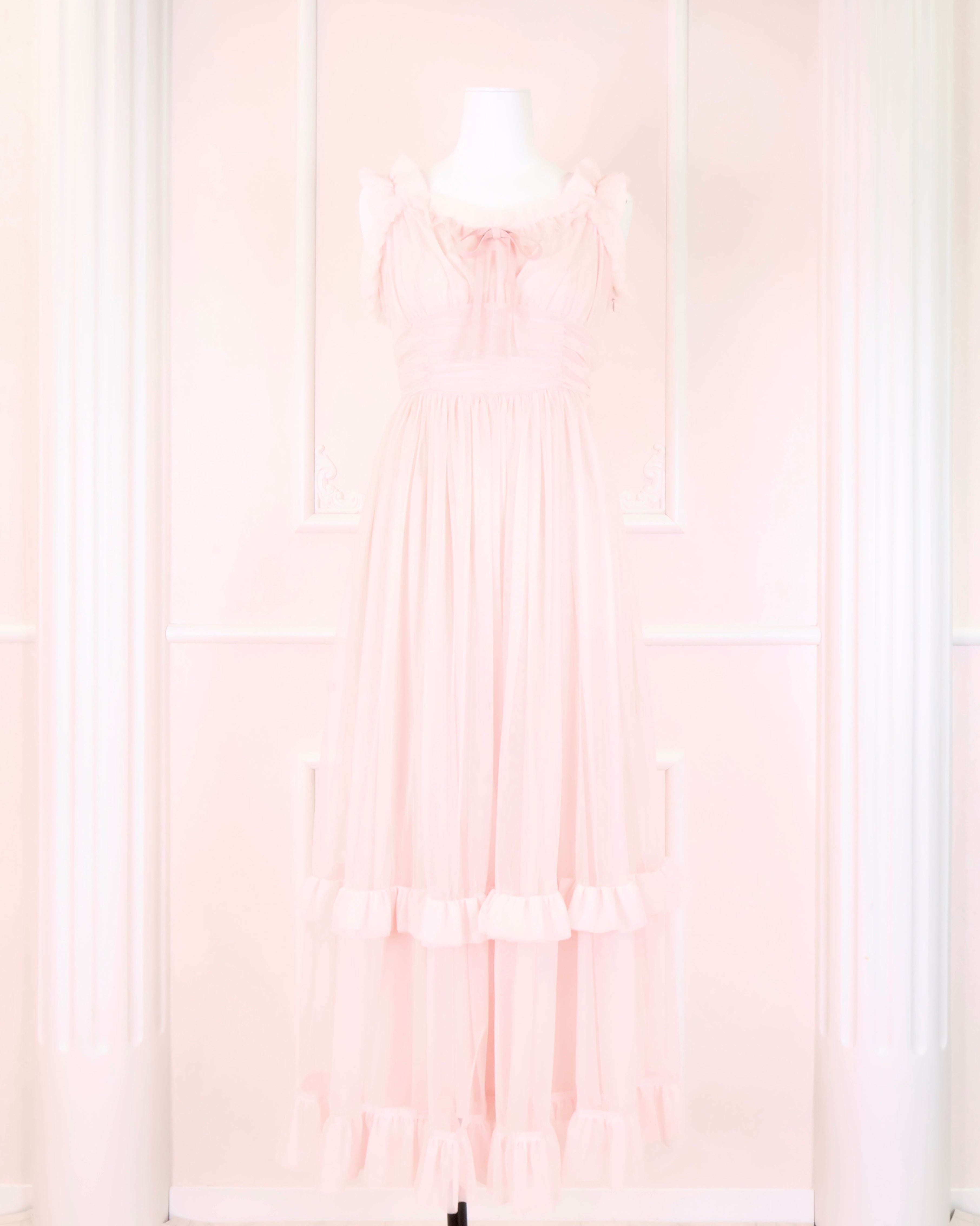 《LAFARY closet》チュールフリルロングワンピース