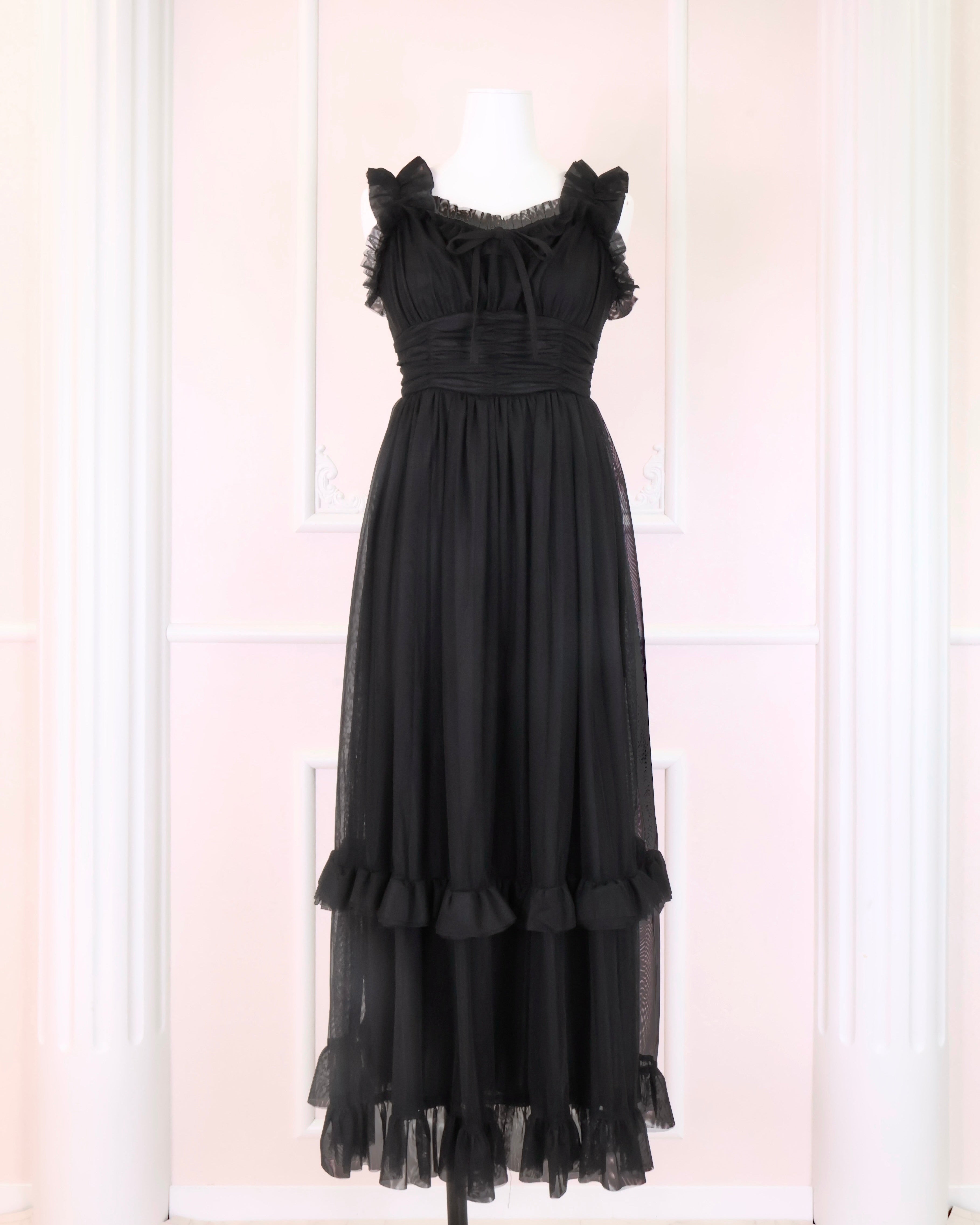 《LAFARY closet》チュールフリルロングワンピース