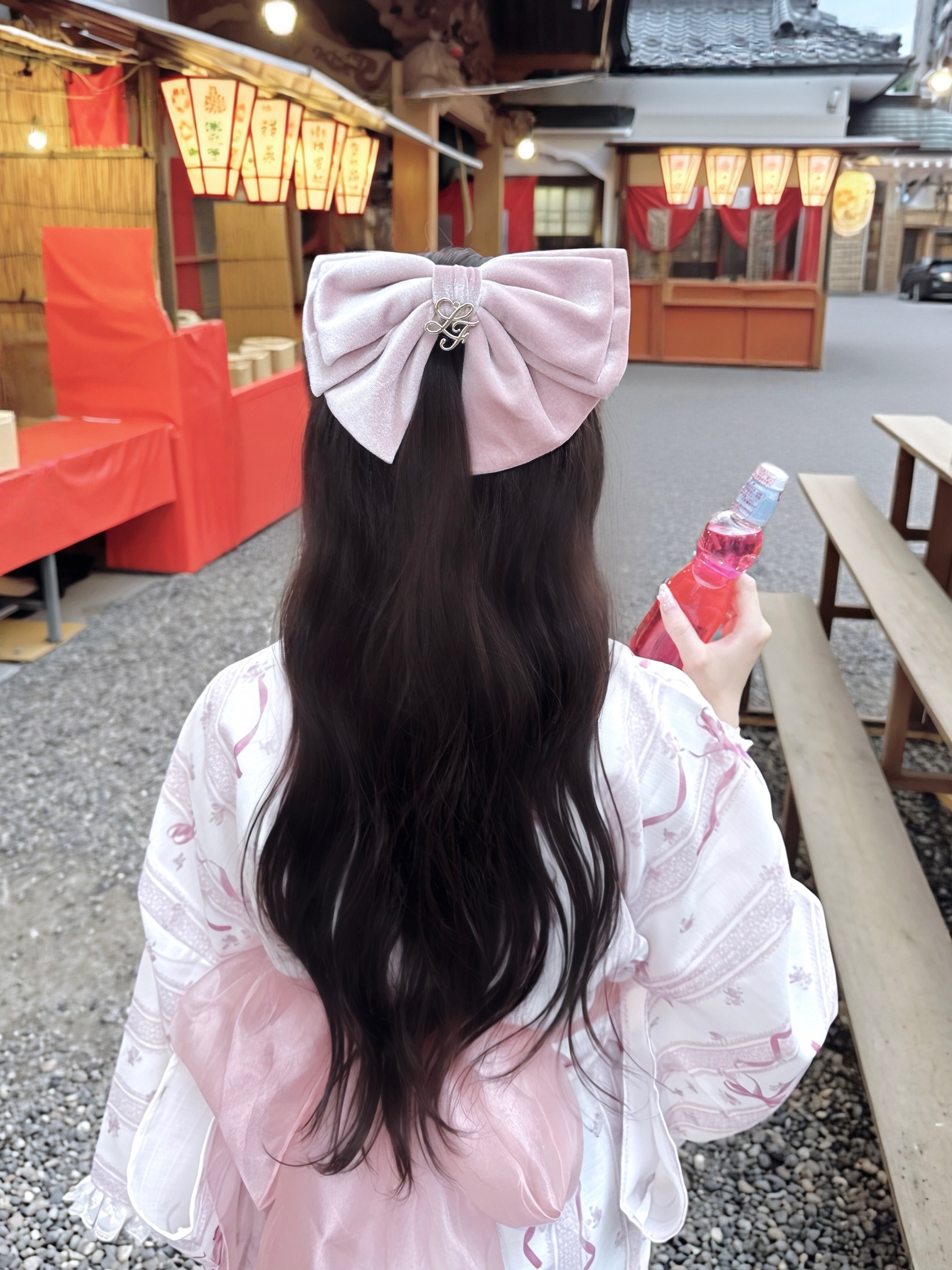《LAFARY closet》ベロアリボンバレッタ