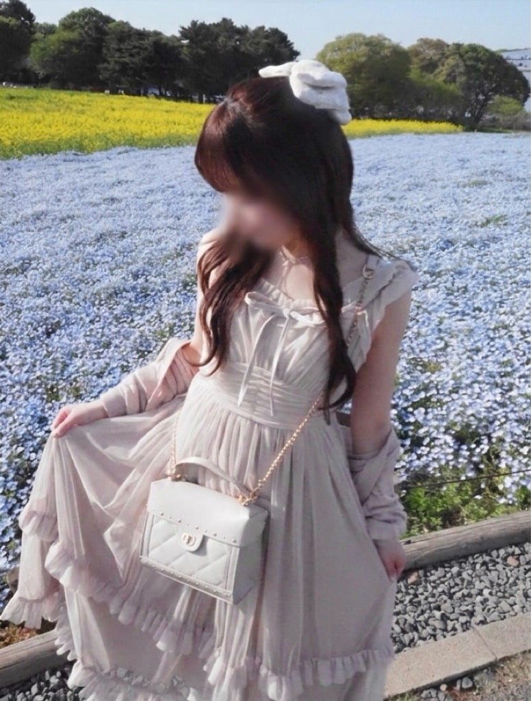 《LAFARY closet》チュールフリルロングワンピース