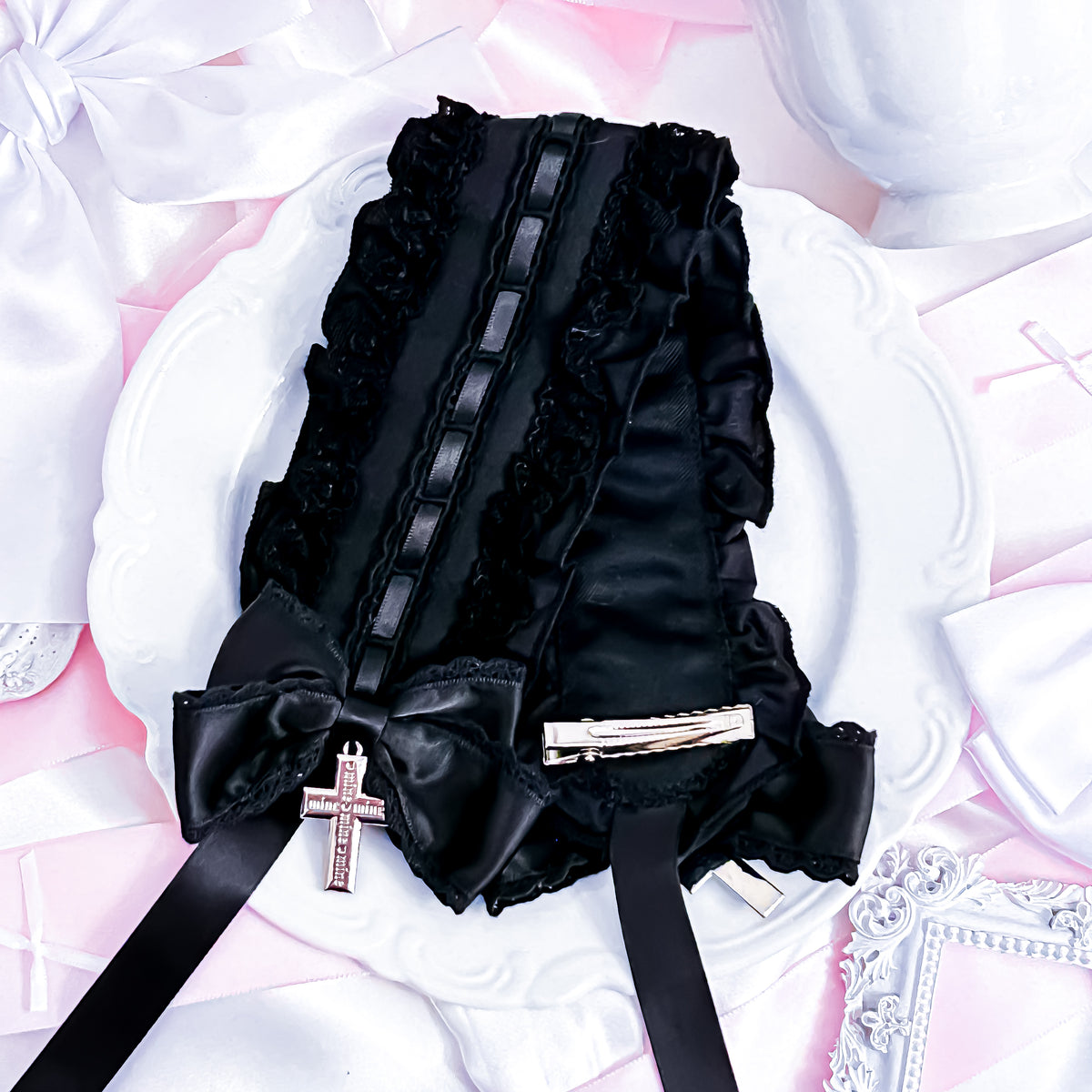 《mine》ハシゴレースフリルリボンヘッドドレス