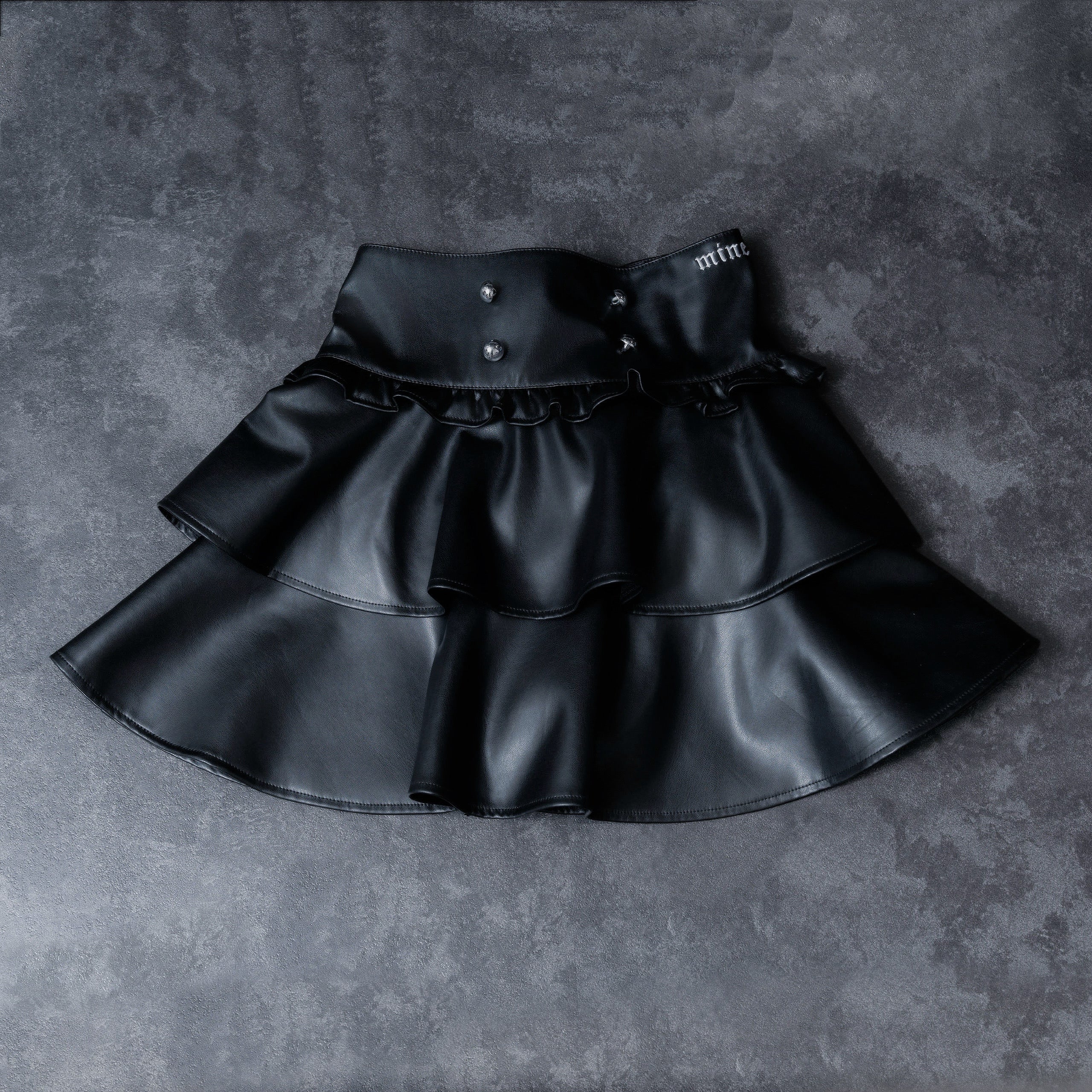 《mine》レザーバックリボンスカート