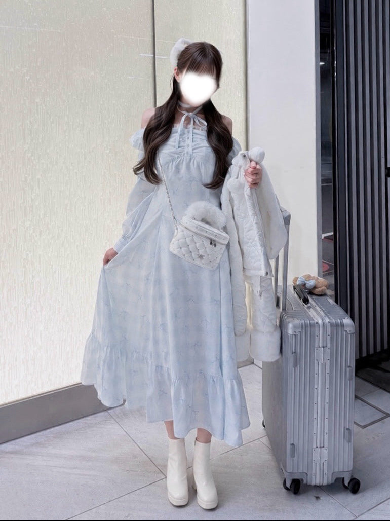 《LAFARY closet》チェックリボンロングワンピ