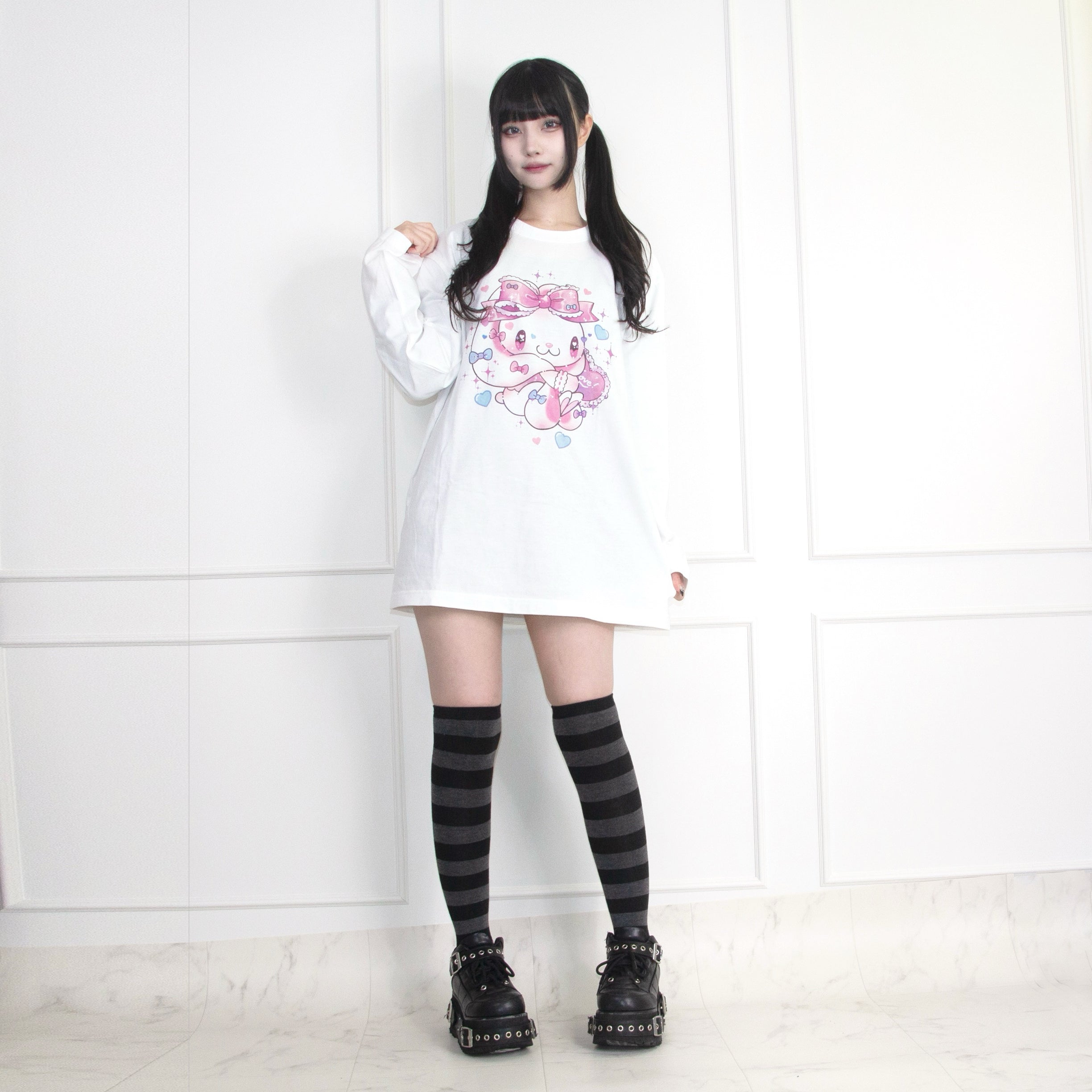 《グル〜ミ〜&汎用うさぎ×LAFARY》ロングスリーブTシャツ