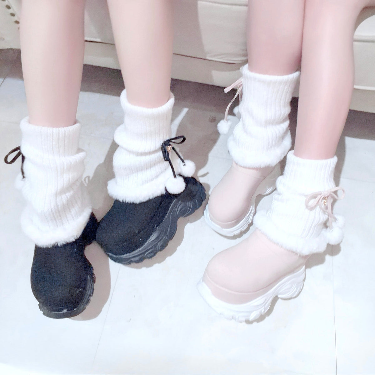 《LAFARY closet》ルーズニット厚底ブーツ