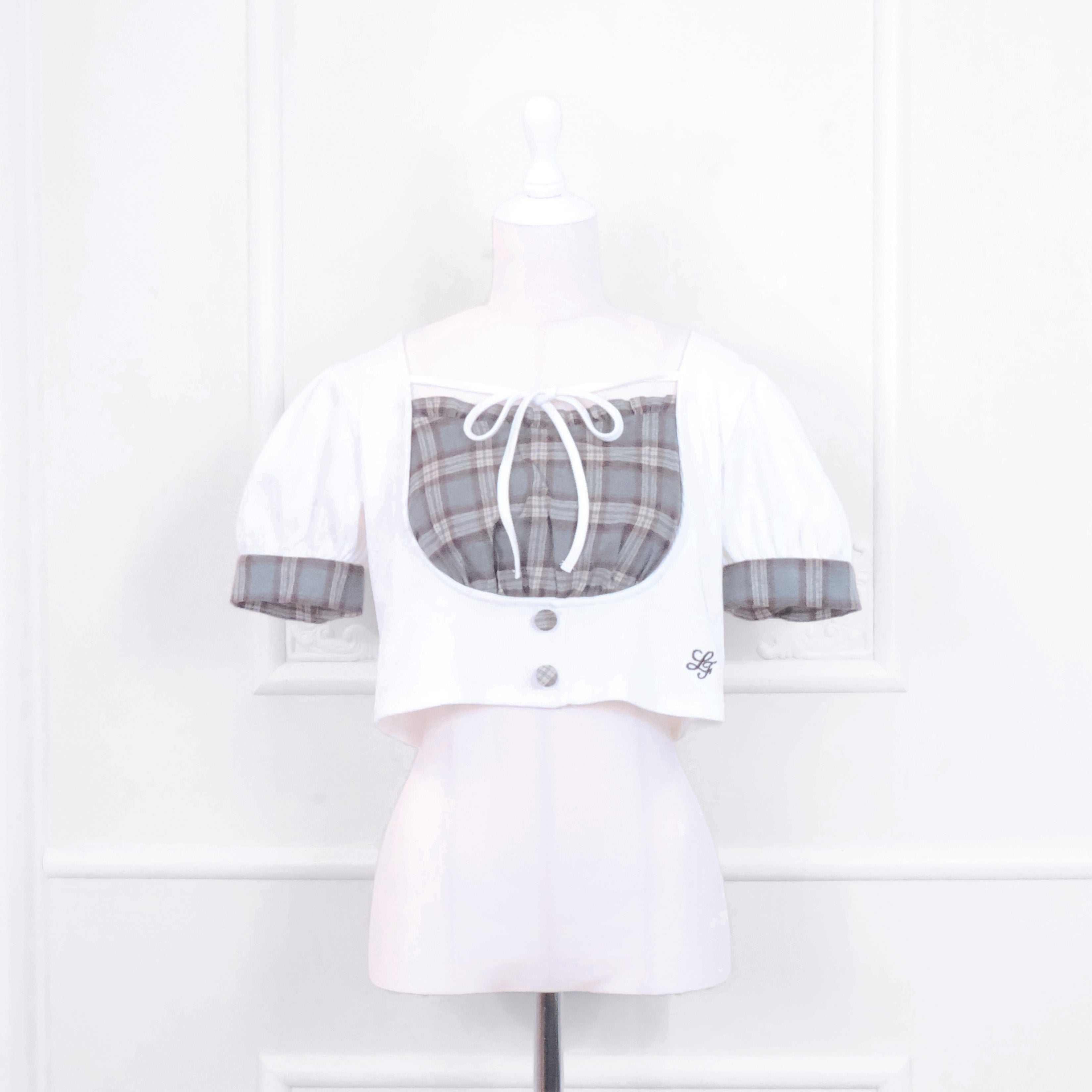 《LAFARY closet》チェックレイヤードリブトップス